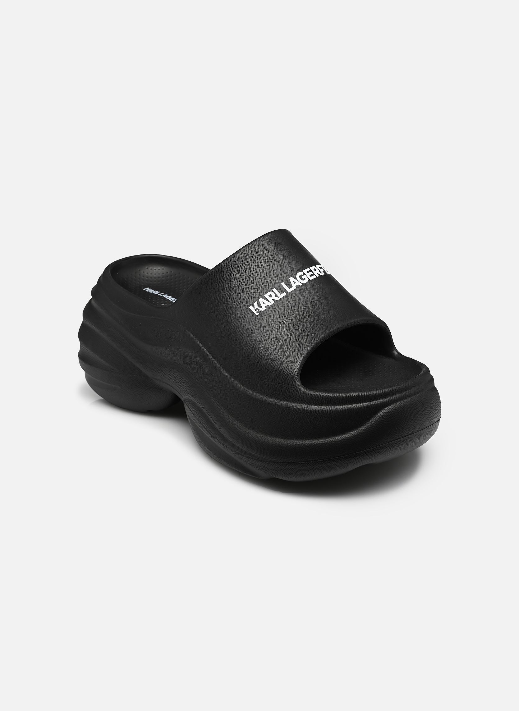 Sandales de plage KONTOUR SLIDE Karl Logo Slider femme noir Karl Lagerfeld Sandales de plage KONTOUR SLIDE Karl Logo Slider femme noir BLACK RUBBER