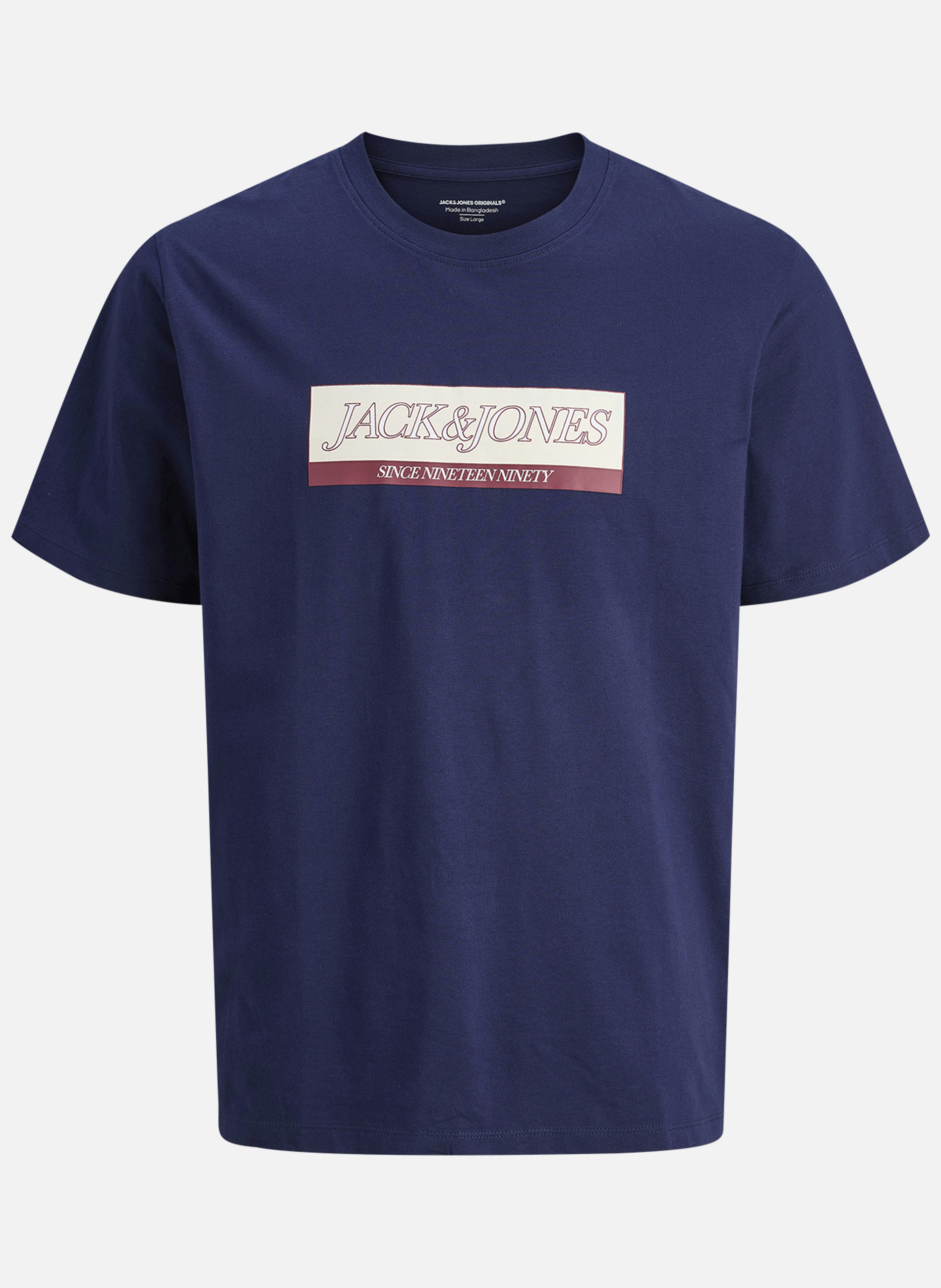 T-shirt corp big logo Jack & Jones bleu marine | La Redoute