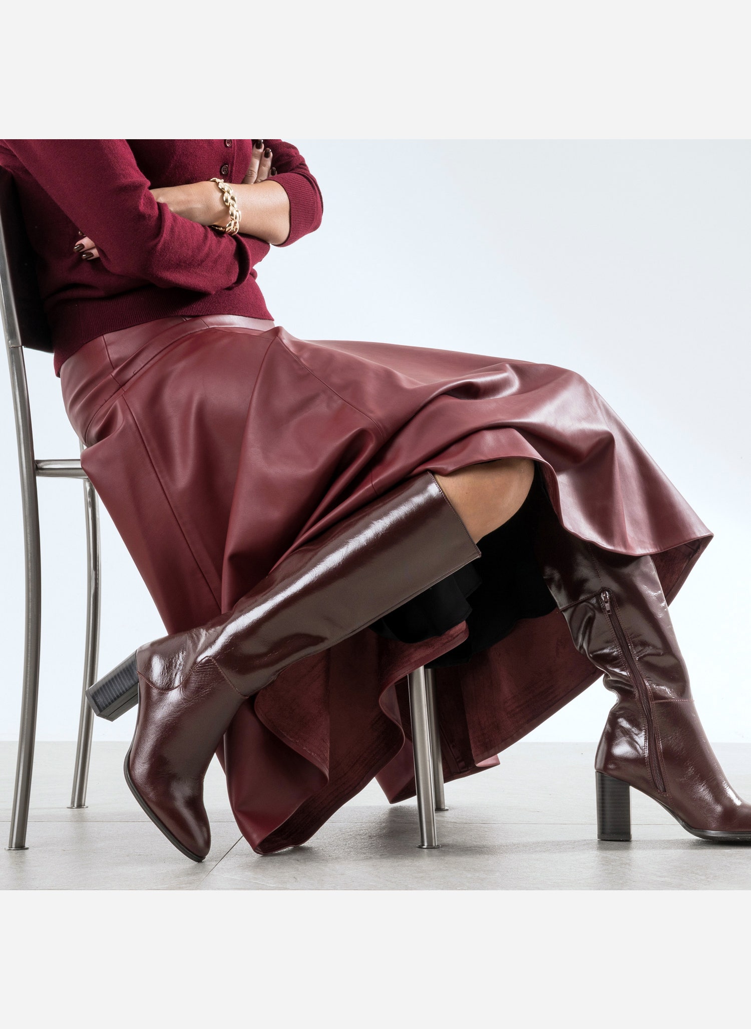 Bottes Dr. Martens Vintage 14 œillets Bordeaux/rouge - Taille US 9 (UK 7) - Cuir - Occasion Très Bon état