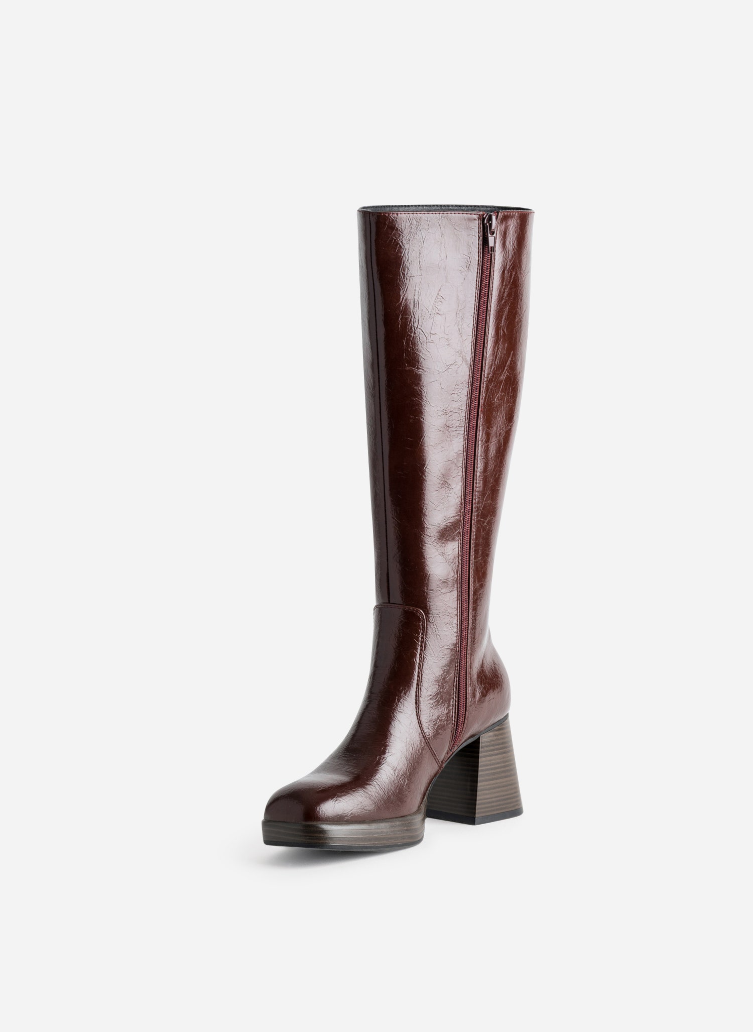 Bottes Vintage VIOLACCI En Cuir Bordeaux - Taille 39 - Style Années 80, Talons Hauts