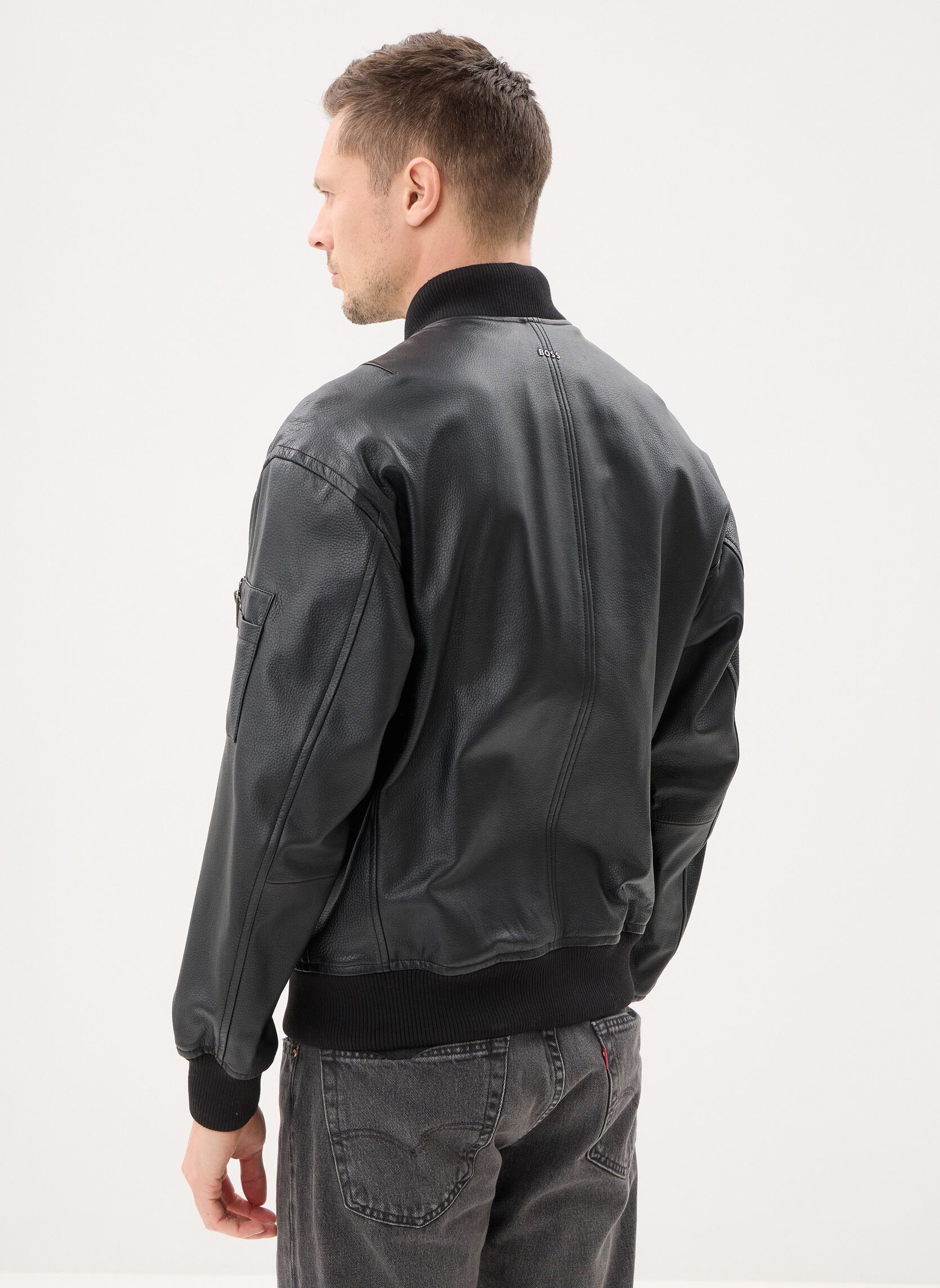 Vestes en cuir Jakri homme noir BOSS Vestes en cuir Jakri homme noir 001-BLACK