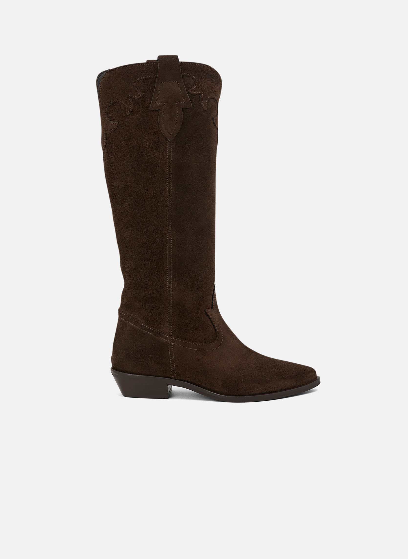 Bottes Western Femme Jama Old West Marron Cuir Bout Carré Mi-mollette 18125