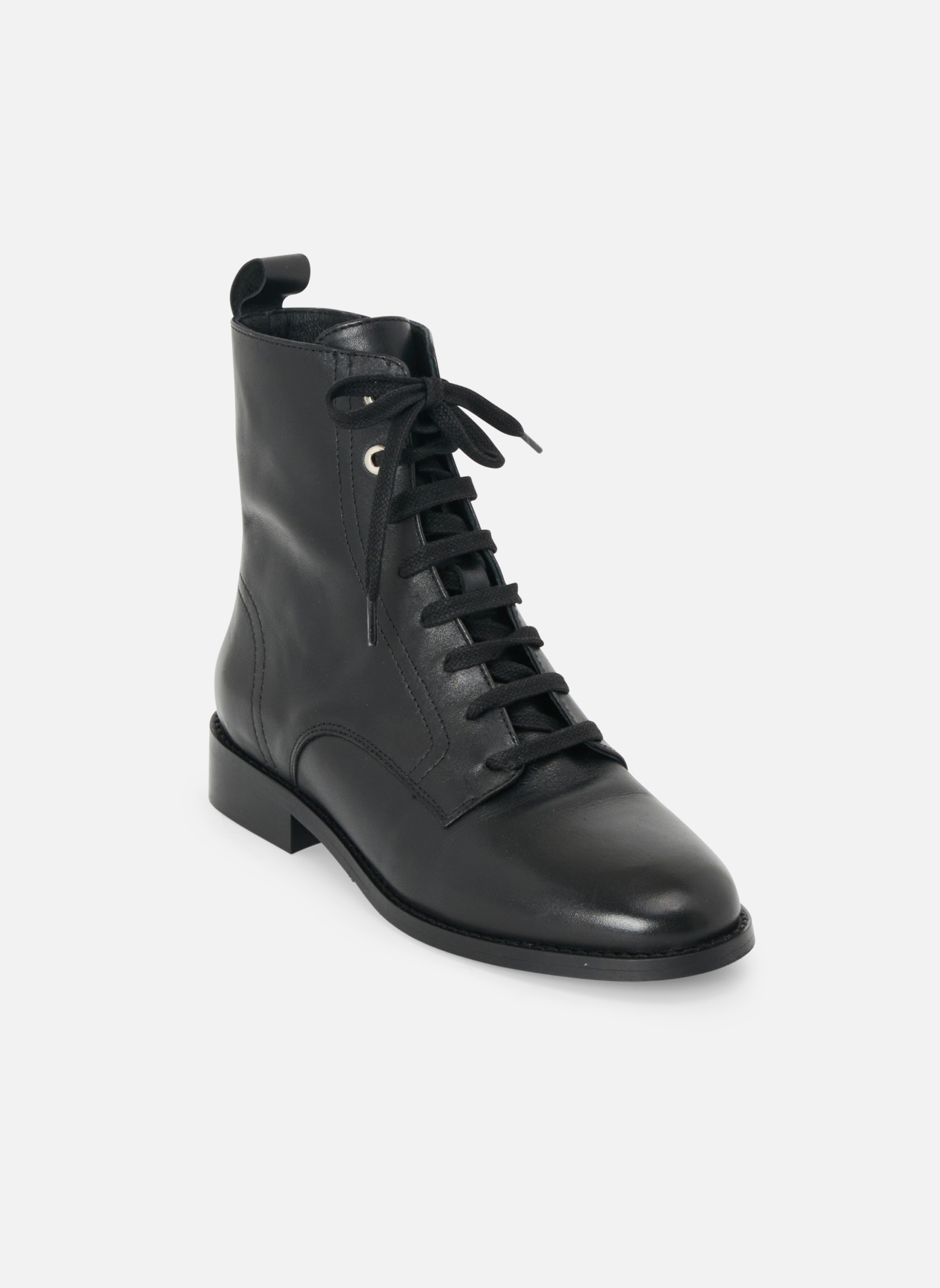 Bottines Talons Mellow Yellow - Taille 36, Cuir Noir, Brides, Talon 6 Cm - Occasion Très Bon état, Peu Portées