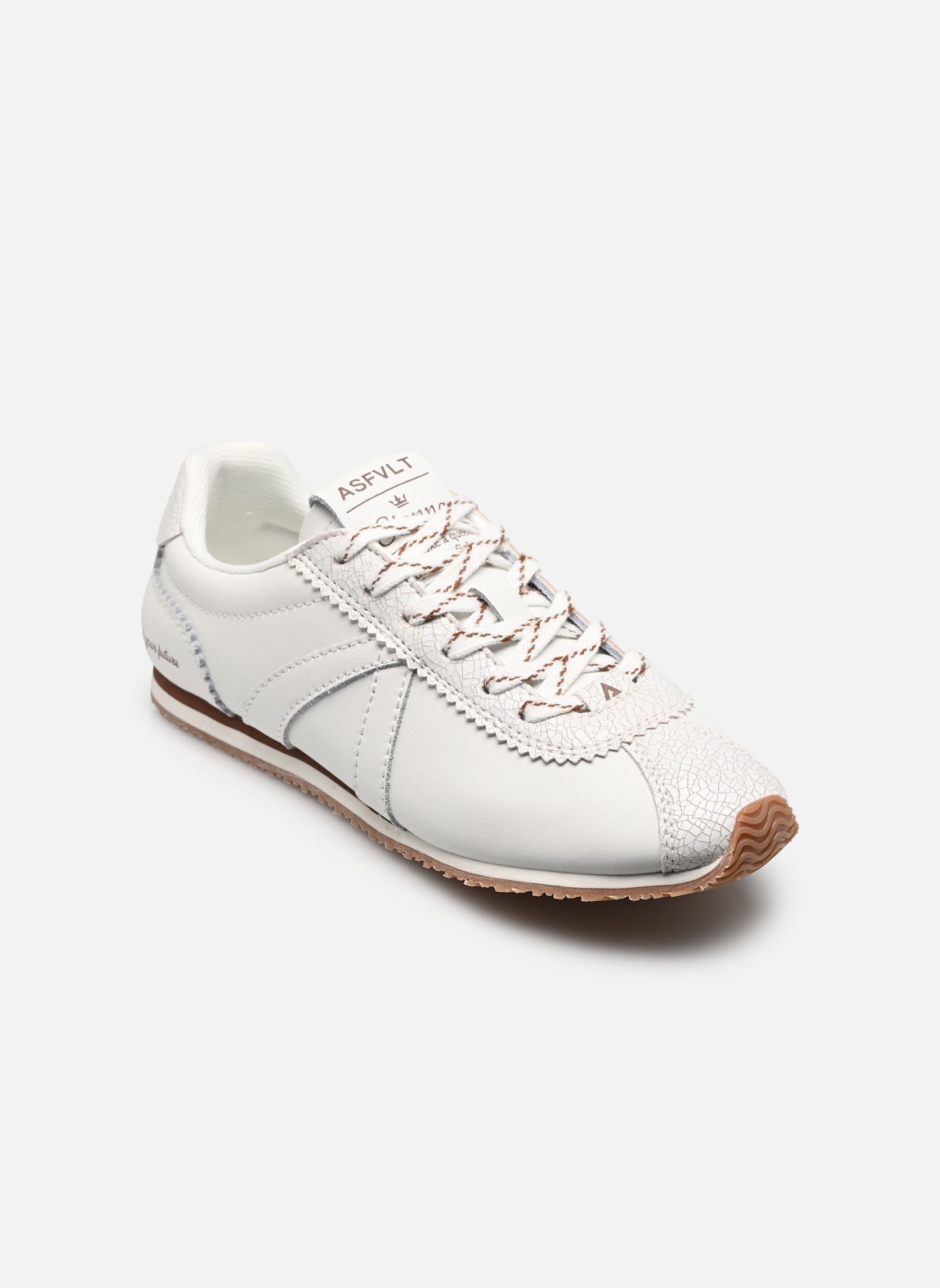 Niedrige Sneaker Sienna damen weiß ASFVLT Niedrige Sneaker Sienna damen weiß WHITE CRACKED CHOCOLAT