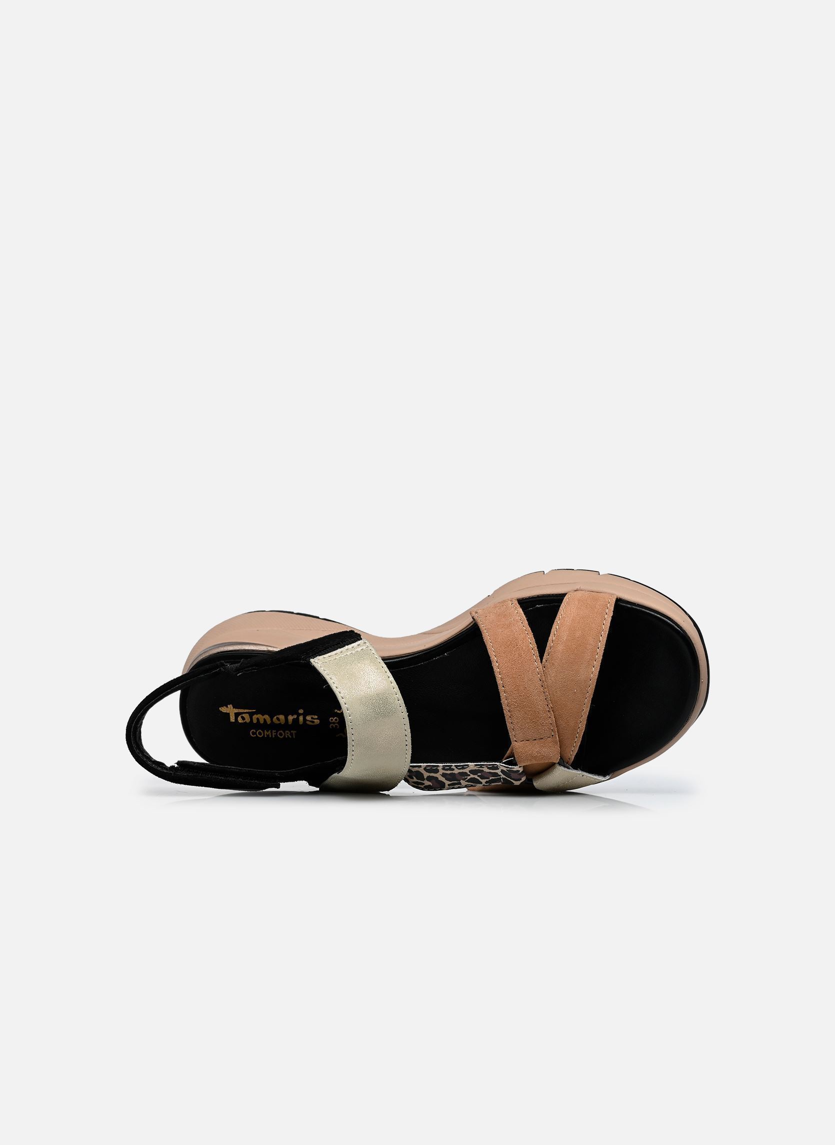 Sandales compensées et plateformes 88737-46 femme noir Tamaris Comfort Sandales compensées et plateformes 88737-46 femme noir Black Comb