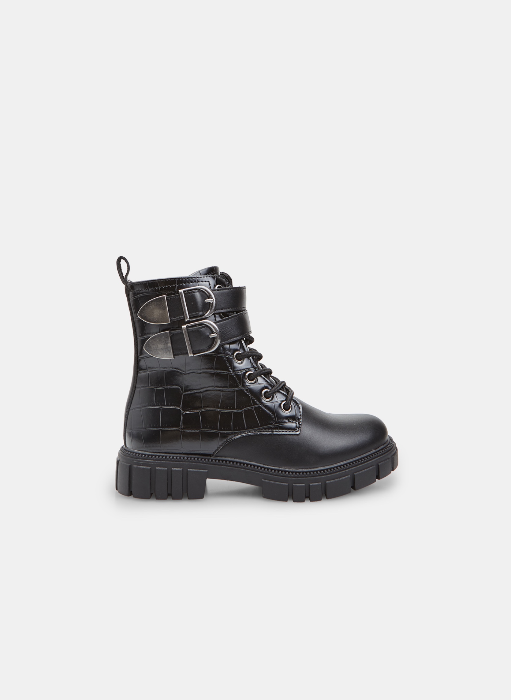 Bottines Bottines pour fille avec boucles et imprimé crocodile Bata - Noir fille noir Bata Bottines Bottines pour fille avec boucles et imprimé crocodile Bata - Noir fille noir Noir