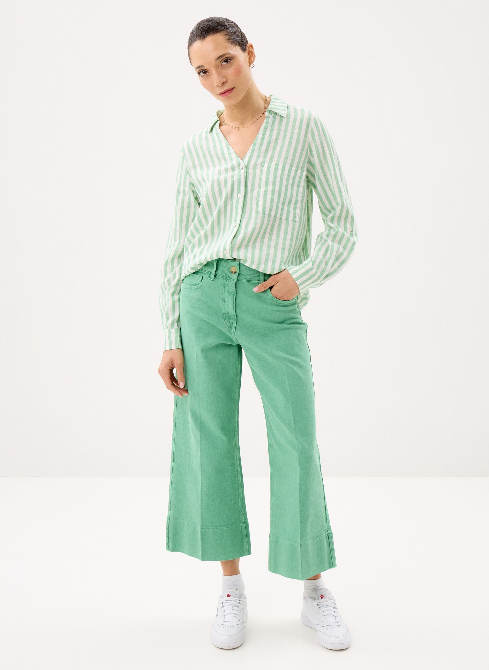 Pantalons larges PCROPIE femme vert MADE BY Pantalons larges PCROPIE femme vert SIMPLY GREEN
