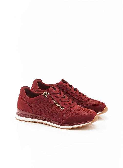 Damart Baskets basses Baskets détail cuir embossé Amortyl femme rouge