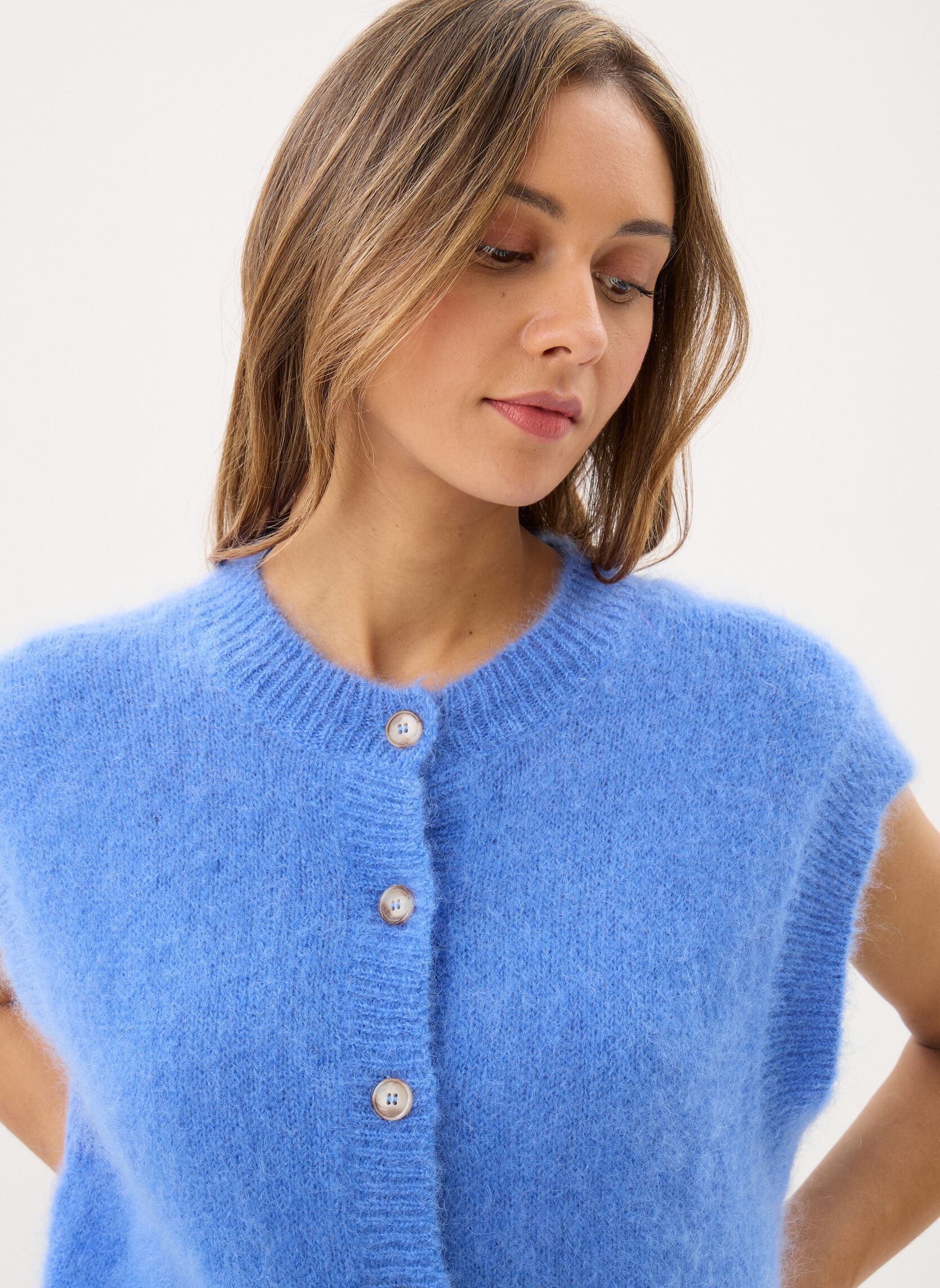 Gilets Alibaba femme bleu Des Petits Hauts Gilets Alibaba femme bleu Ciel