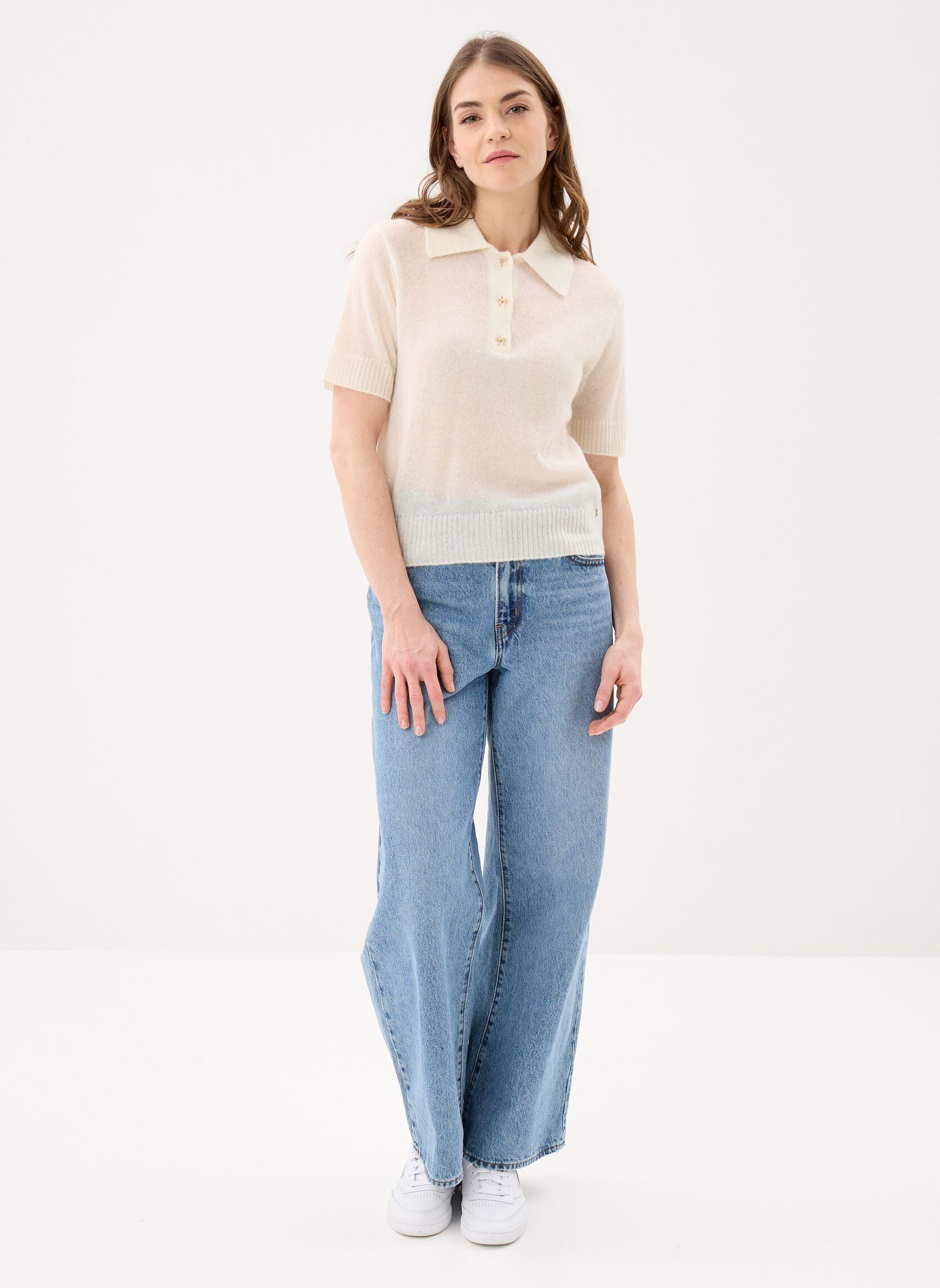 Pullover Cowboy damen weiß Des Petits Hauts Pullover Cowboy damen weiß Creme
