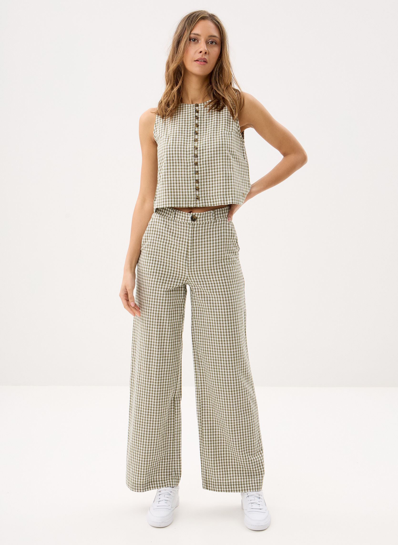 Wijde broeken Ugueta dames groen Des Petits Hauts Wijde broeken Ugueta dames groen Vichy The