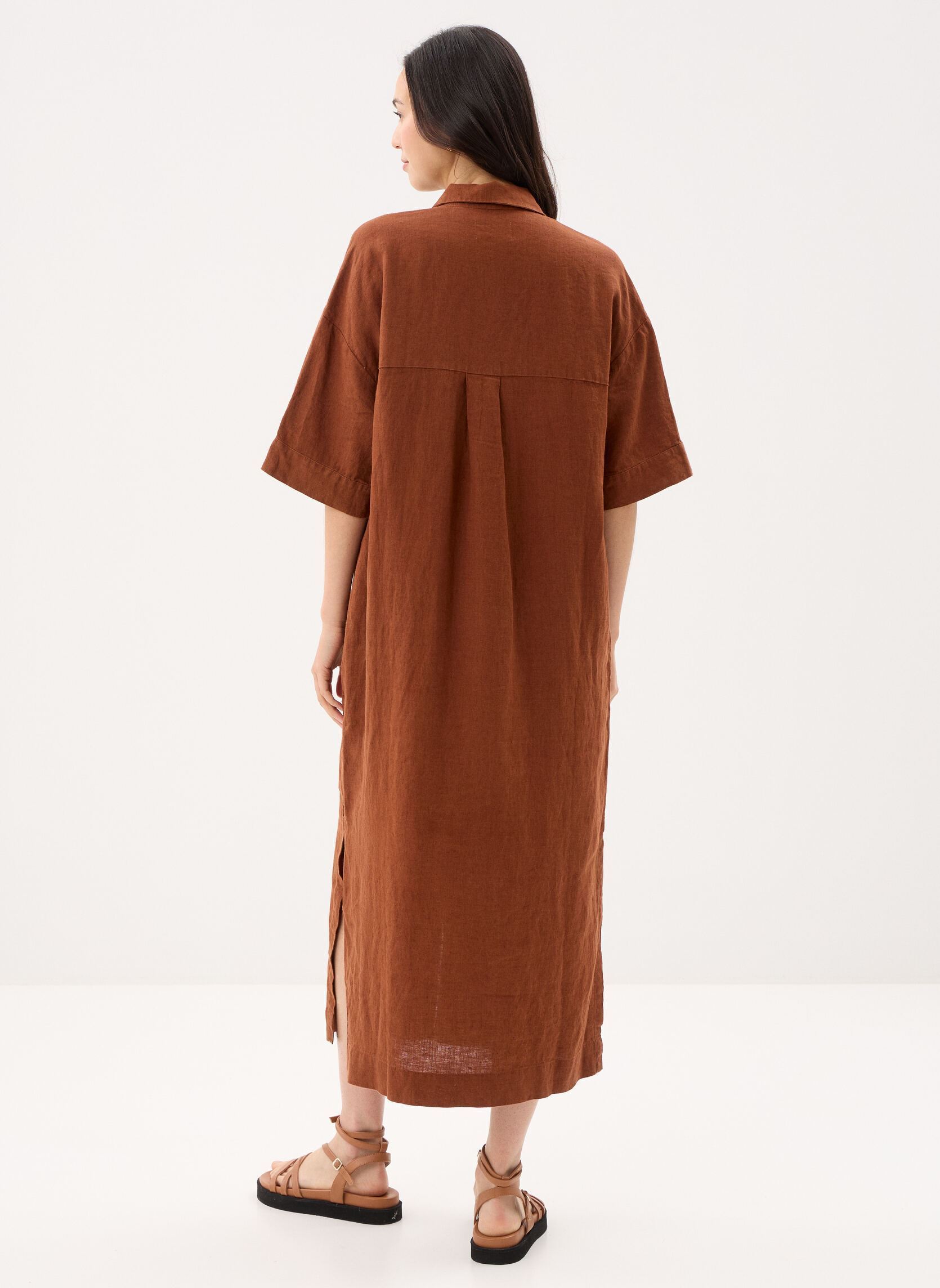 Jurken Estampe dames bruin Des Petits Hauts Jurken Estampe dames bruin Choco