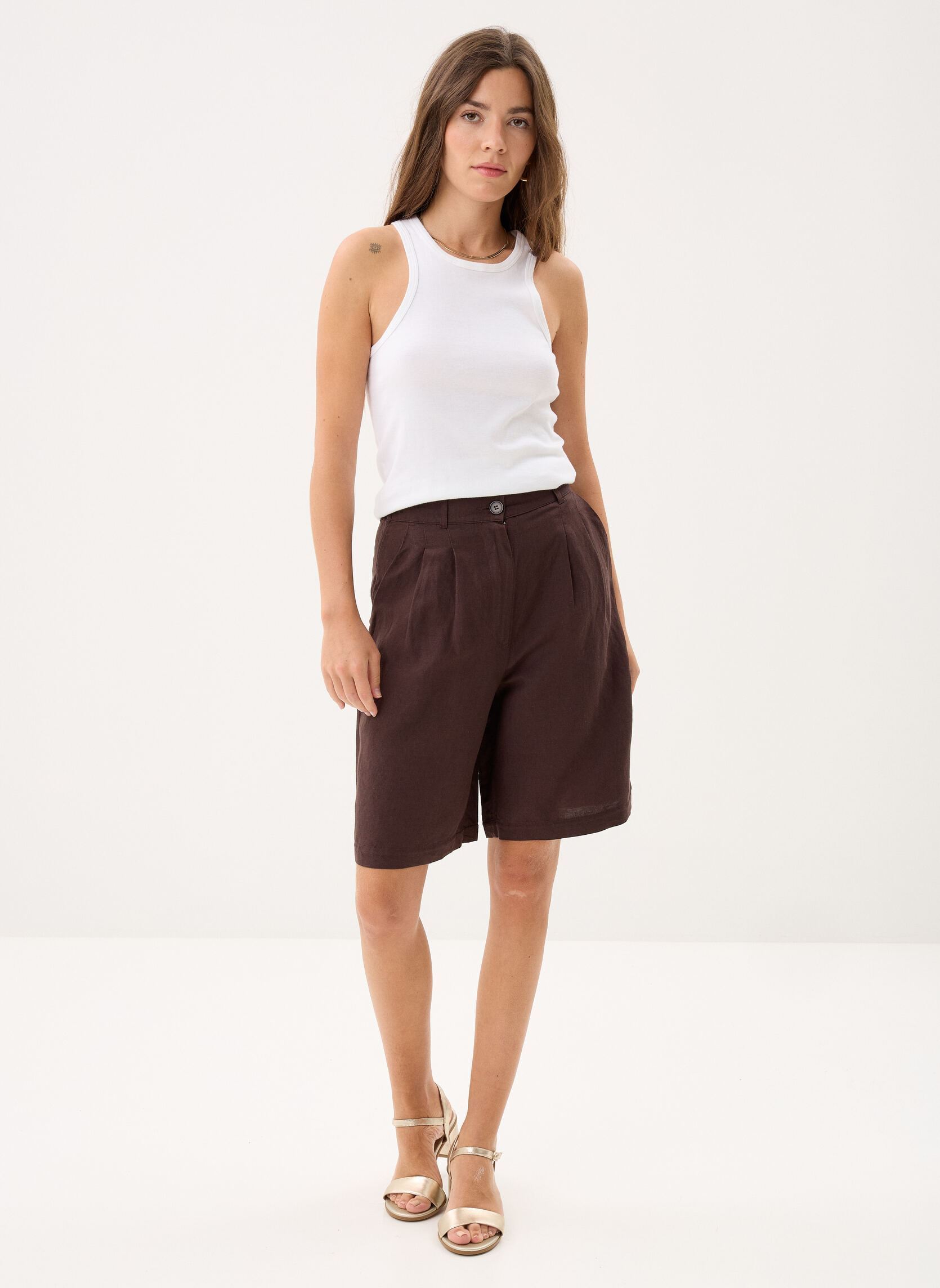 Bermudas Tahiniri femme noir Des Petits Hauts Bermudas Tahiniri femme noir Terre