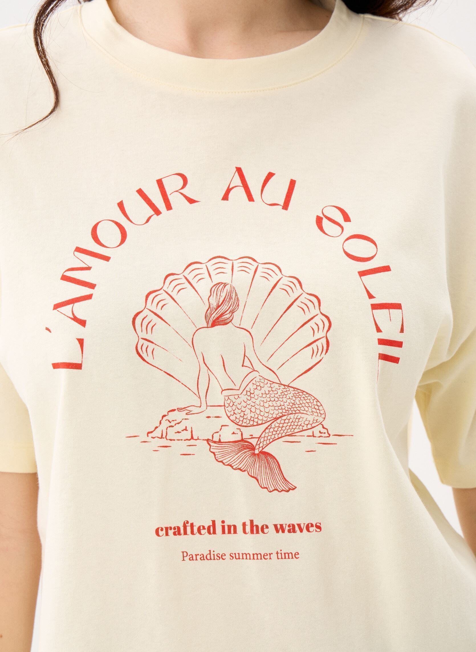 Tee-shirts manches courtes Yacob femme jaune Des Petits Hauts Tee-shirts manches courtes Yacob femme jaune Shell