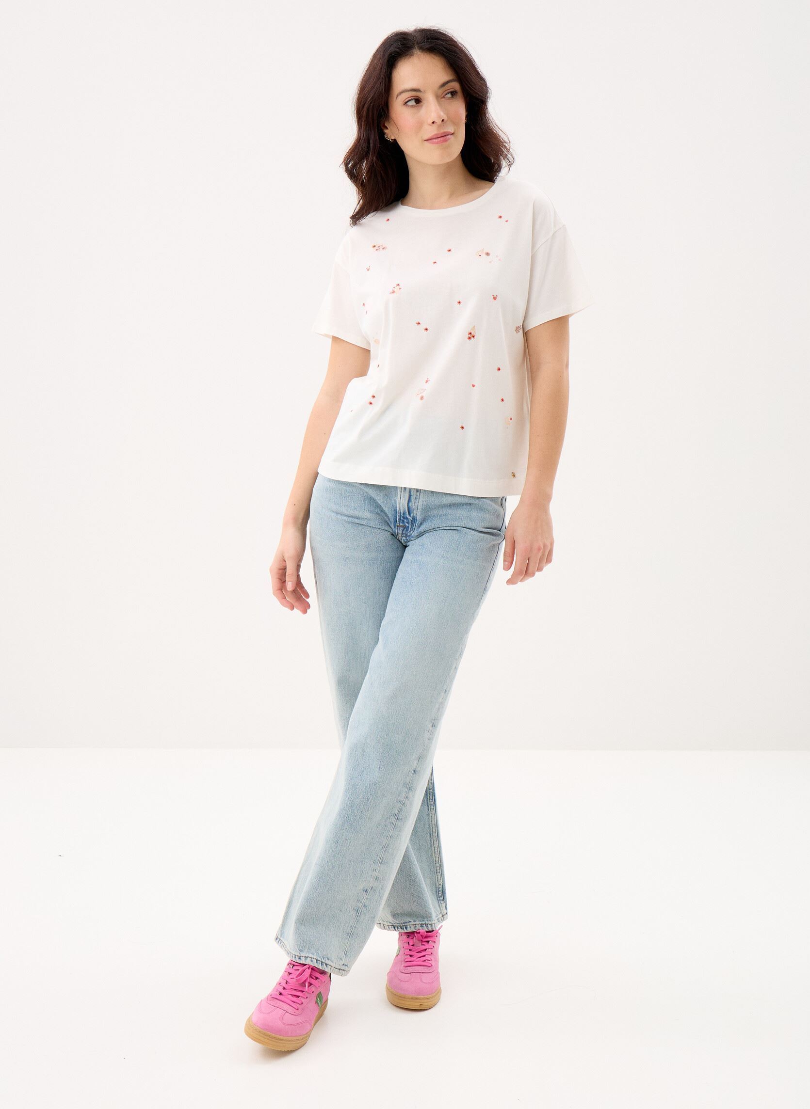 T-shirts met korte mouwen Ilia dames wit Des Petits Hauts T-shirts met korte mouwen Ilia dames wit Ecru