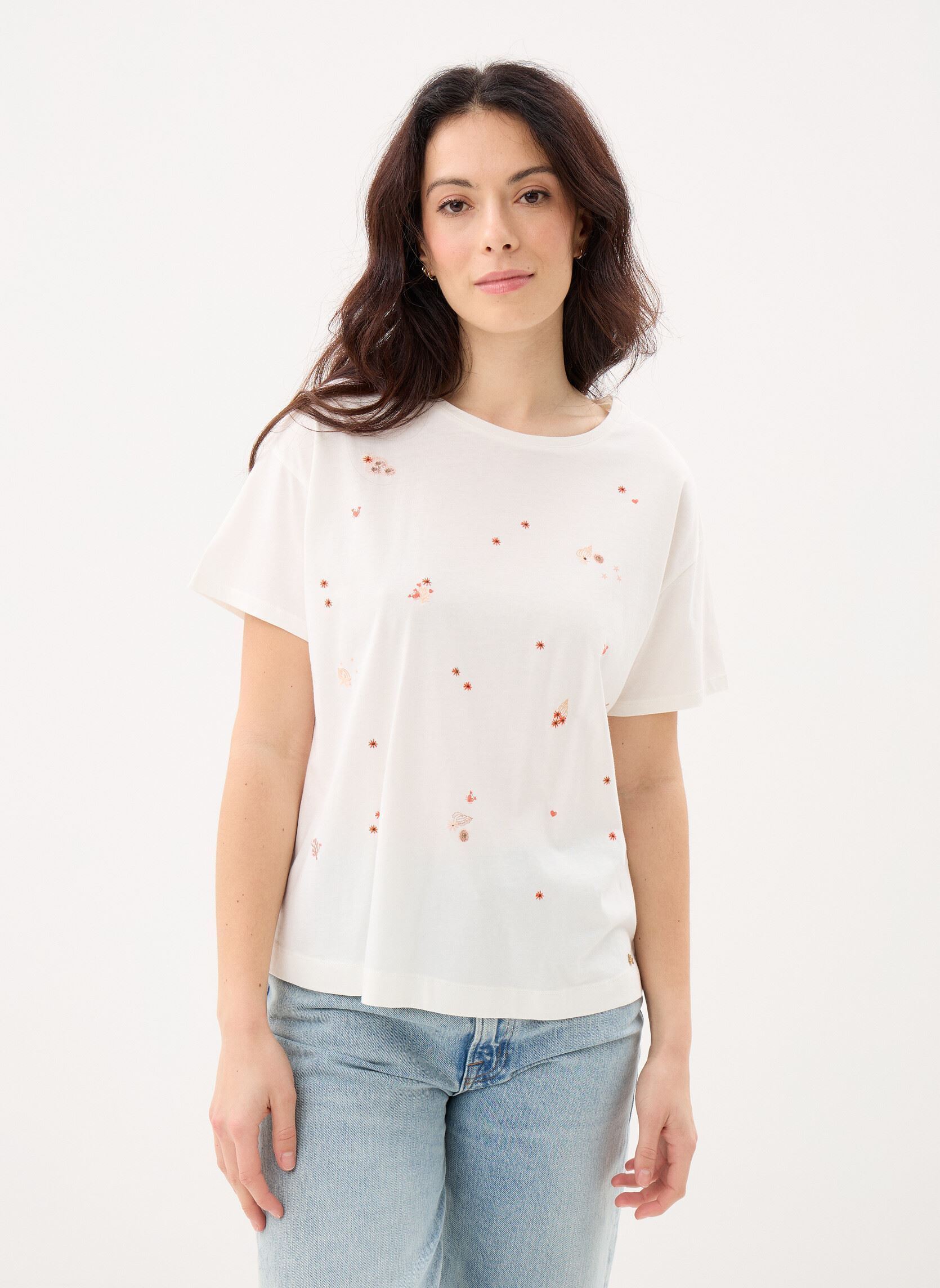 T-shirts met korte mouwen Ilia dames wit Des Petits Hauts T-shirts met korte mouwen Ilia dames wit Ecru