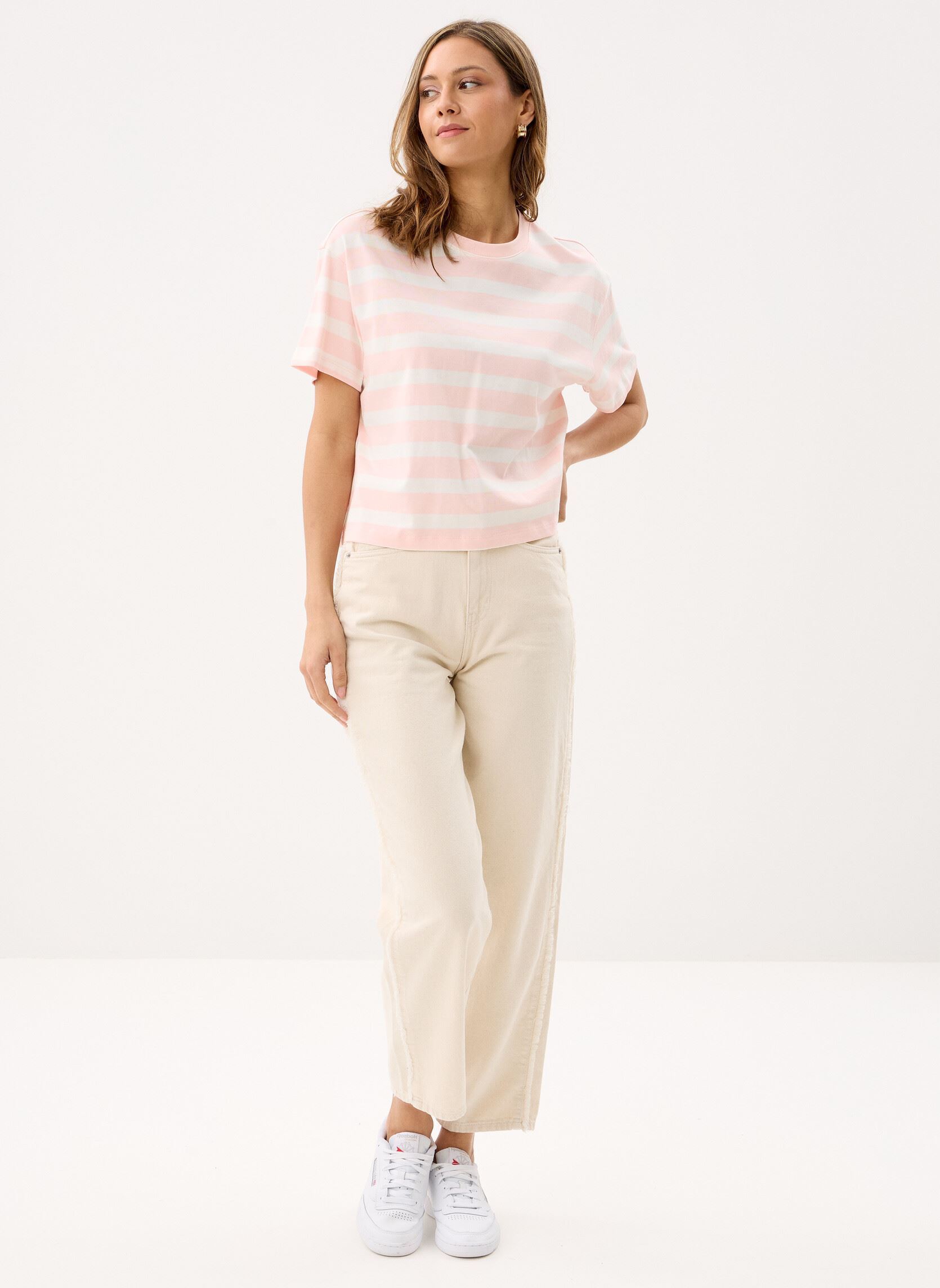 T-shirts met korte mouwen Filma dames roze Des Petits Hauts T-shirts met korte mouwen Filma dames roze Bulle/Ecru