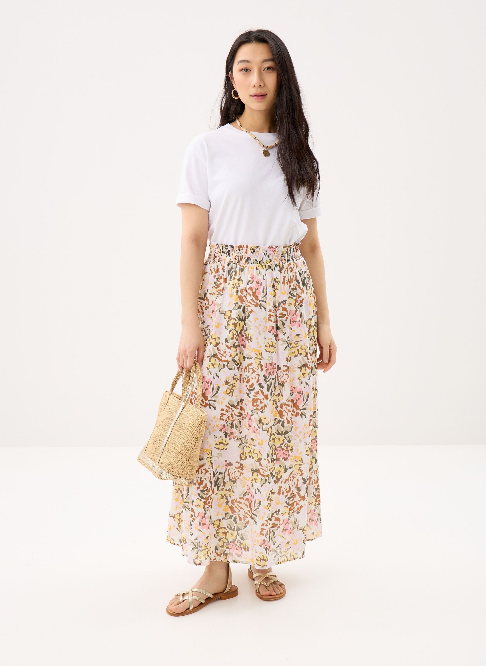 Jupes longues Roxie femme multicolore Des Petits Hauts Jupes longues Roxie femme multicolore Verveine