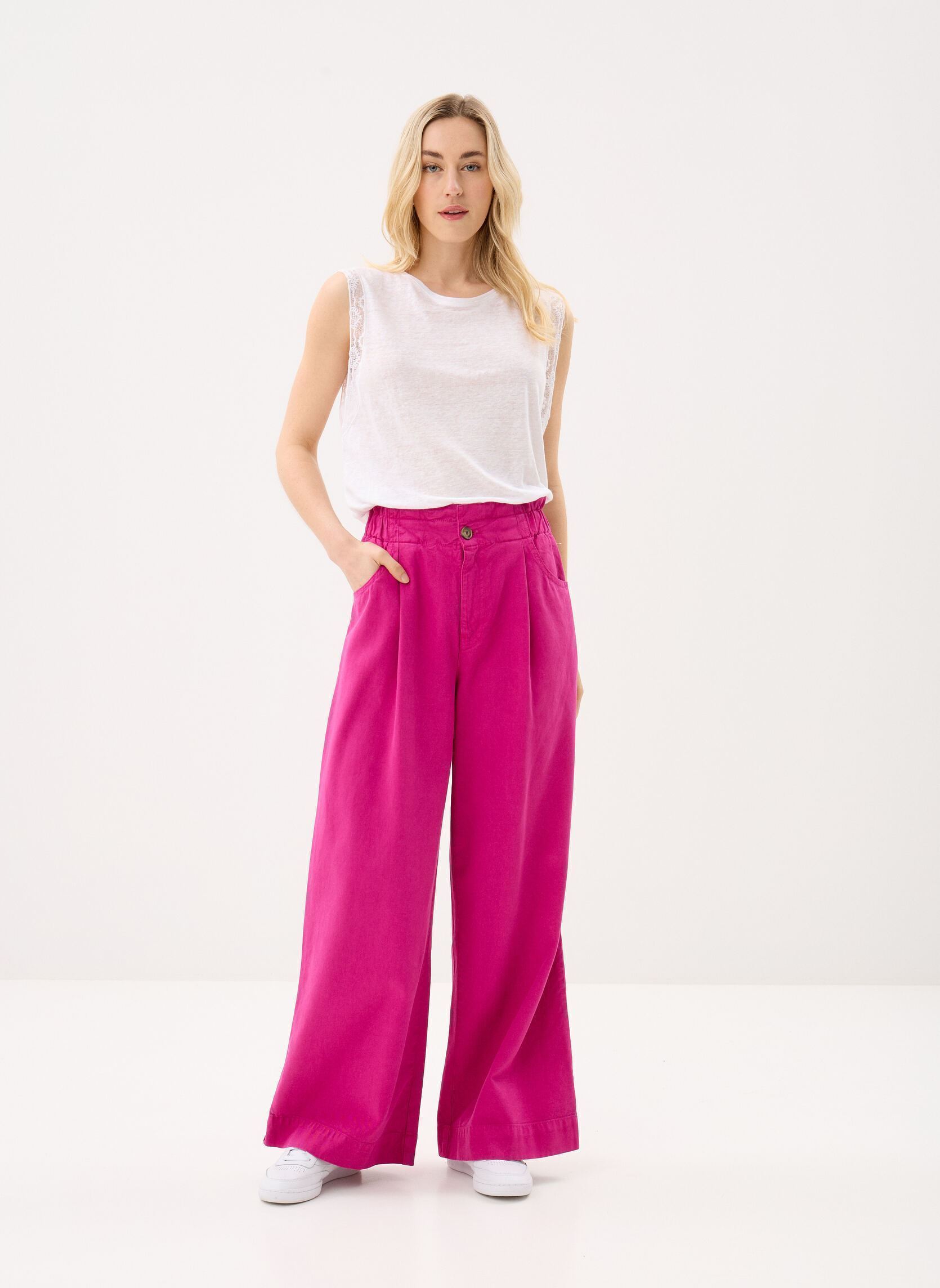 Pantalons larges Loulou 2 femme violet Des Petits Hauts Pantalons larges Loulou 2 femme violet Pivoine