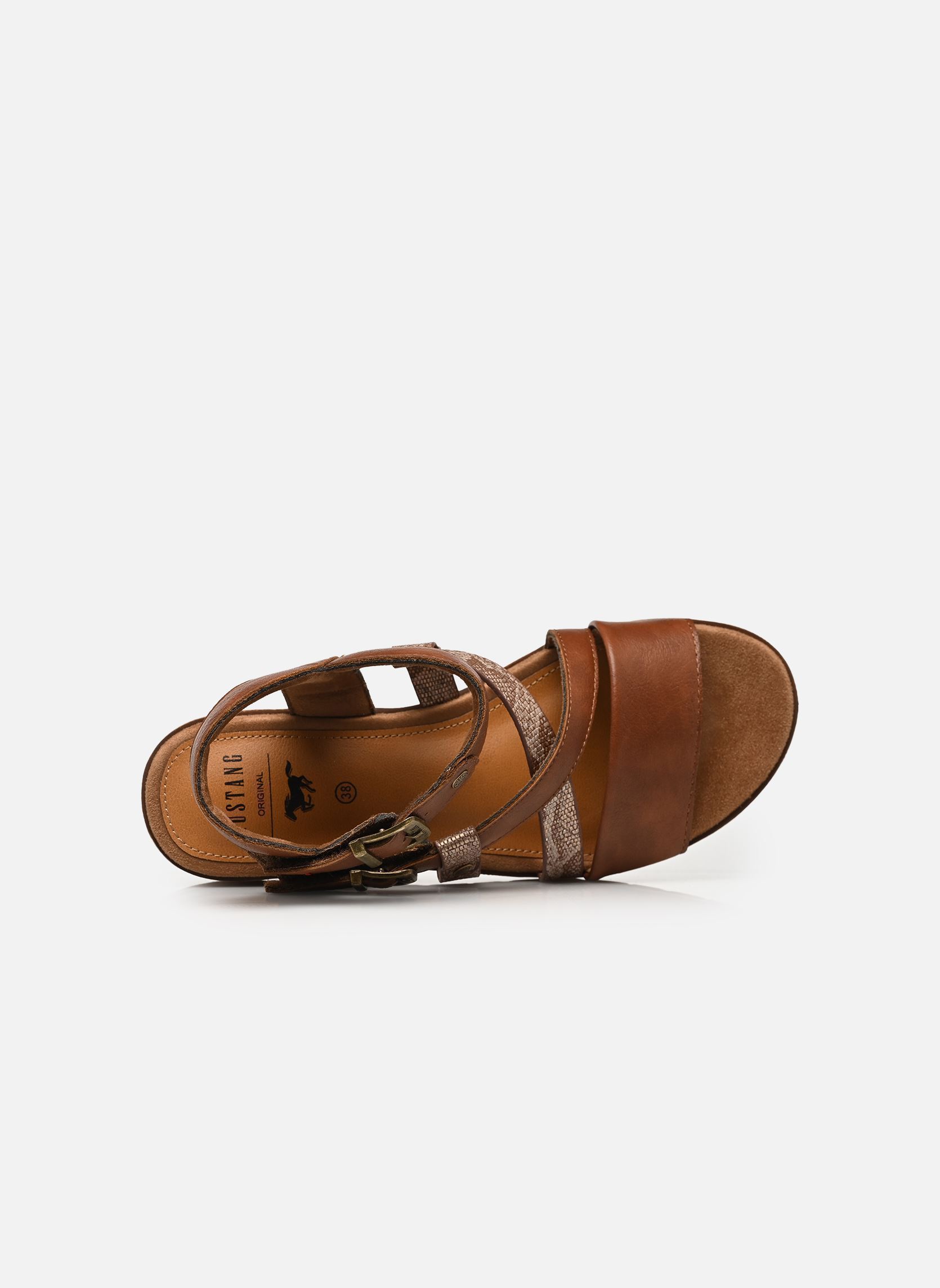 Sandales compensées et plateformes 26M0432001 femme marron Mustang shoes Sandales compensées et plateformes 26M0432001 femme marron Brown