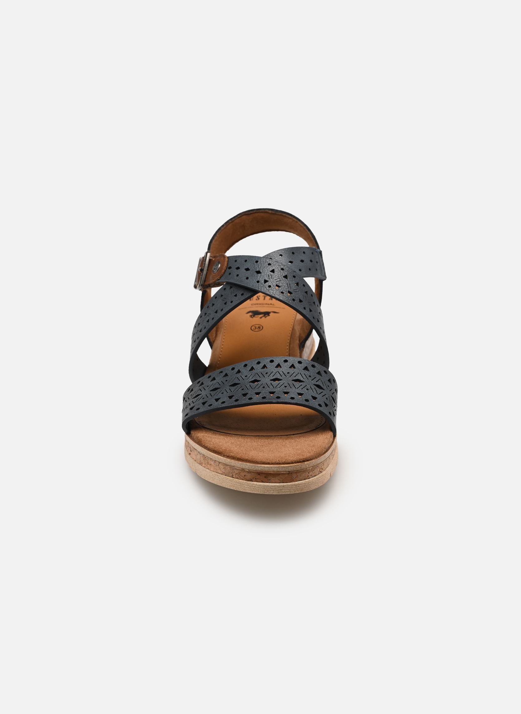 Keil- und Plateausandalen 26M0432002 damen blau Mustang shoes Keil- und Plateausandalen 26M0432002 damen blau Navy