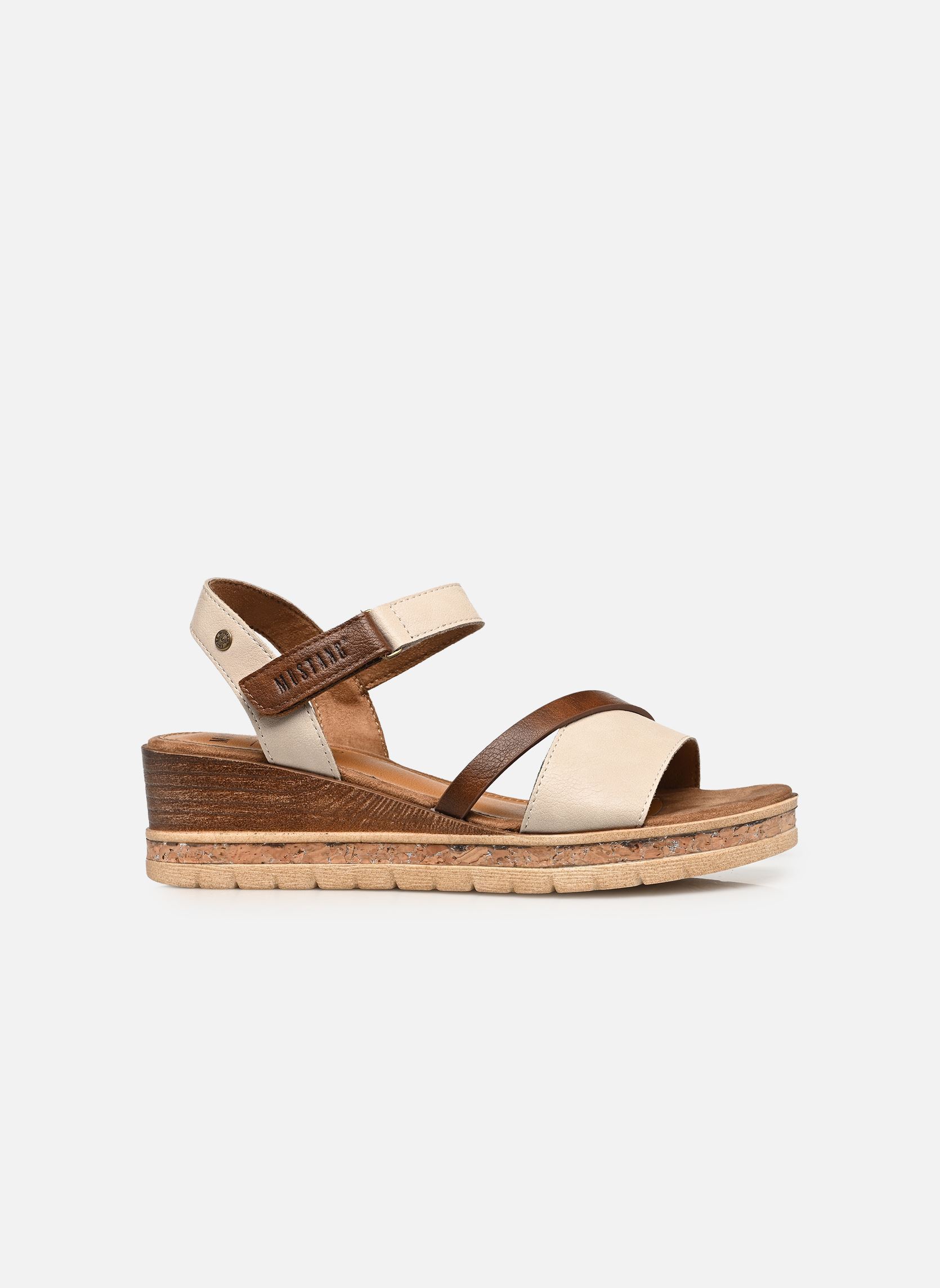 Keil- und Plateausandalen 26M0432004 damen weiß Mustang shoes Keil- und Plateausandalen 26M0432004 damen weiß Ivory