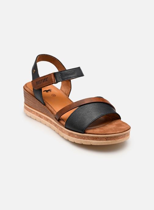Mustang shoes Sandalen met sleehak en plateau 26M0432004 dames blauw