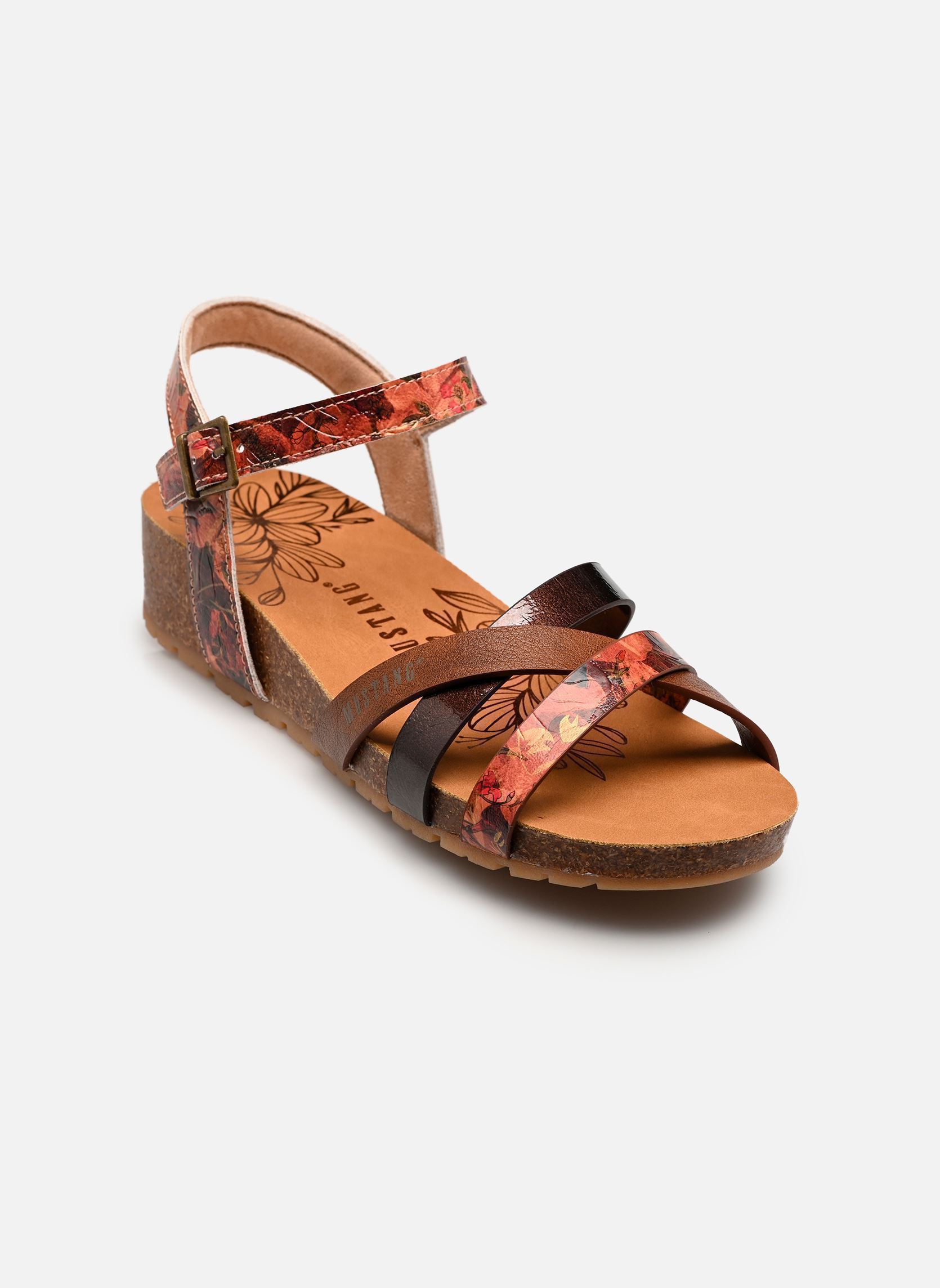 Keil- und Plateausandalen 26M0662002 damen braun Mustang shoes Keil- und Plateausandalen 26M0662002 damen braun brown-multi
