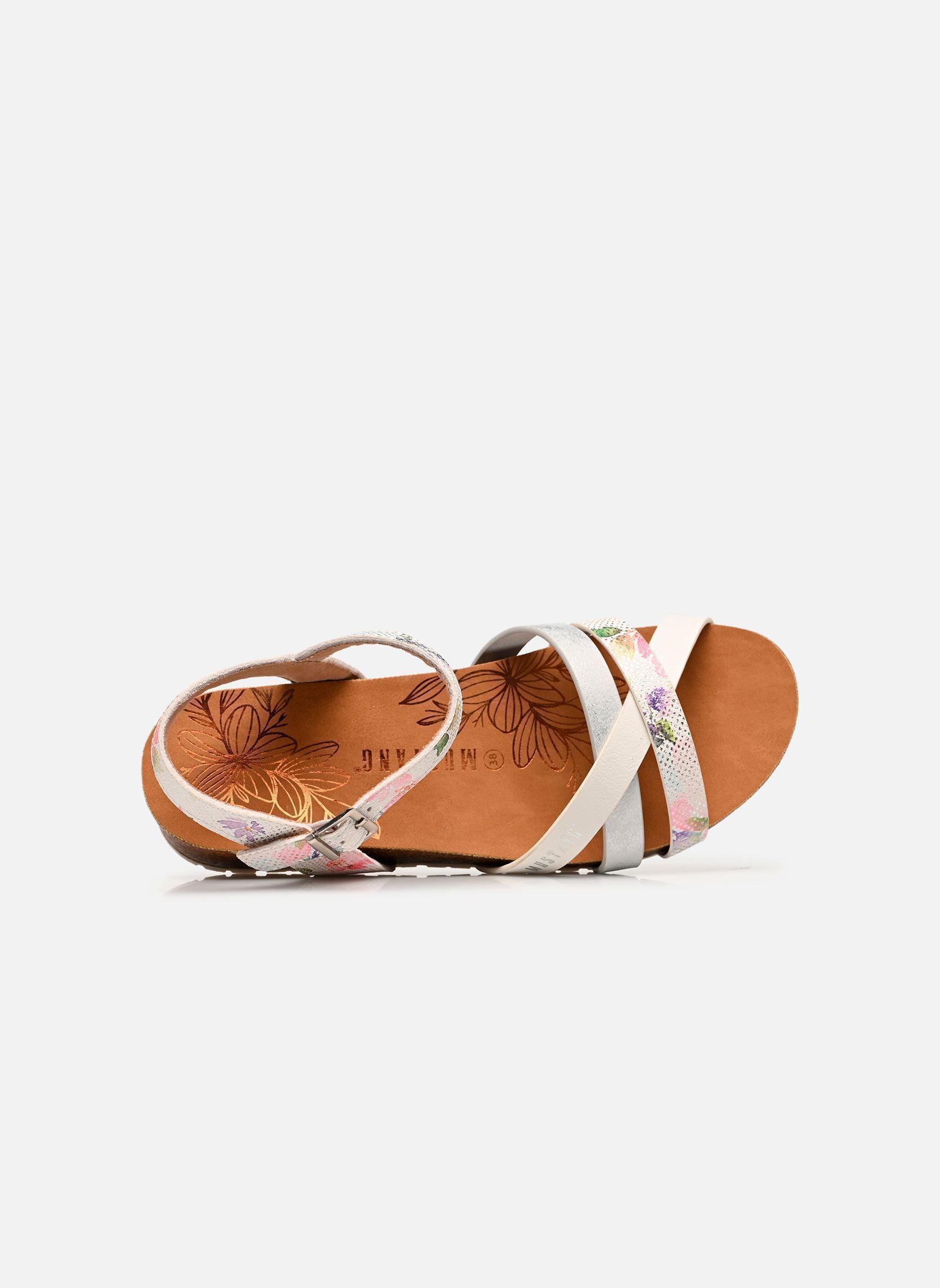 Sandales compensées et plateformes 26M0662002 femme multicolore Mustang shoes Sandales compensées et plateformes 26M0662002 femme multicolore White-Multi