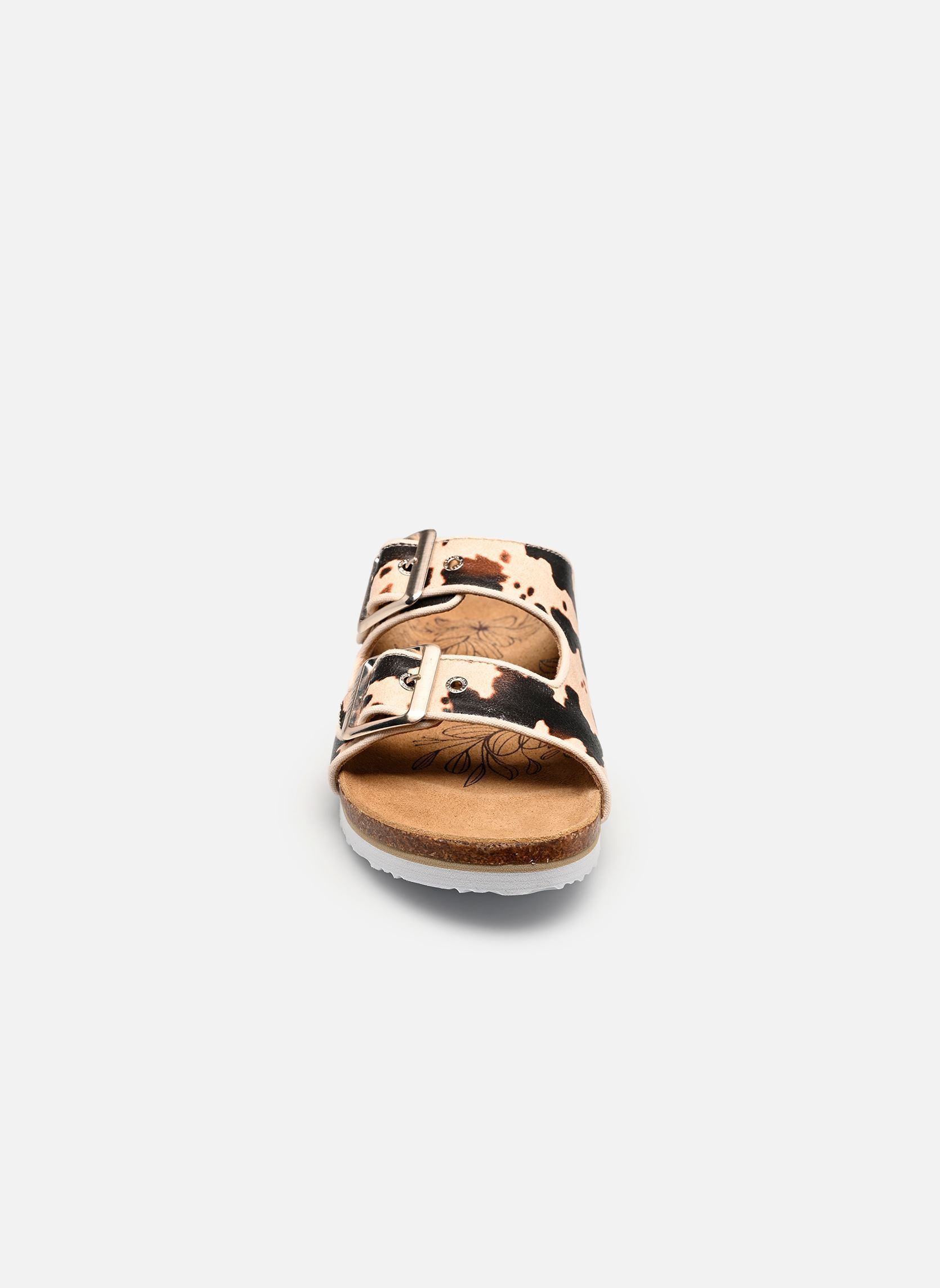 Pantoletten 26M0652003 damen mehrfarbig Mustang shoes Pantoletten 26M0652003 damen mehrfarbig Beige-Multi