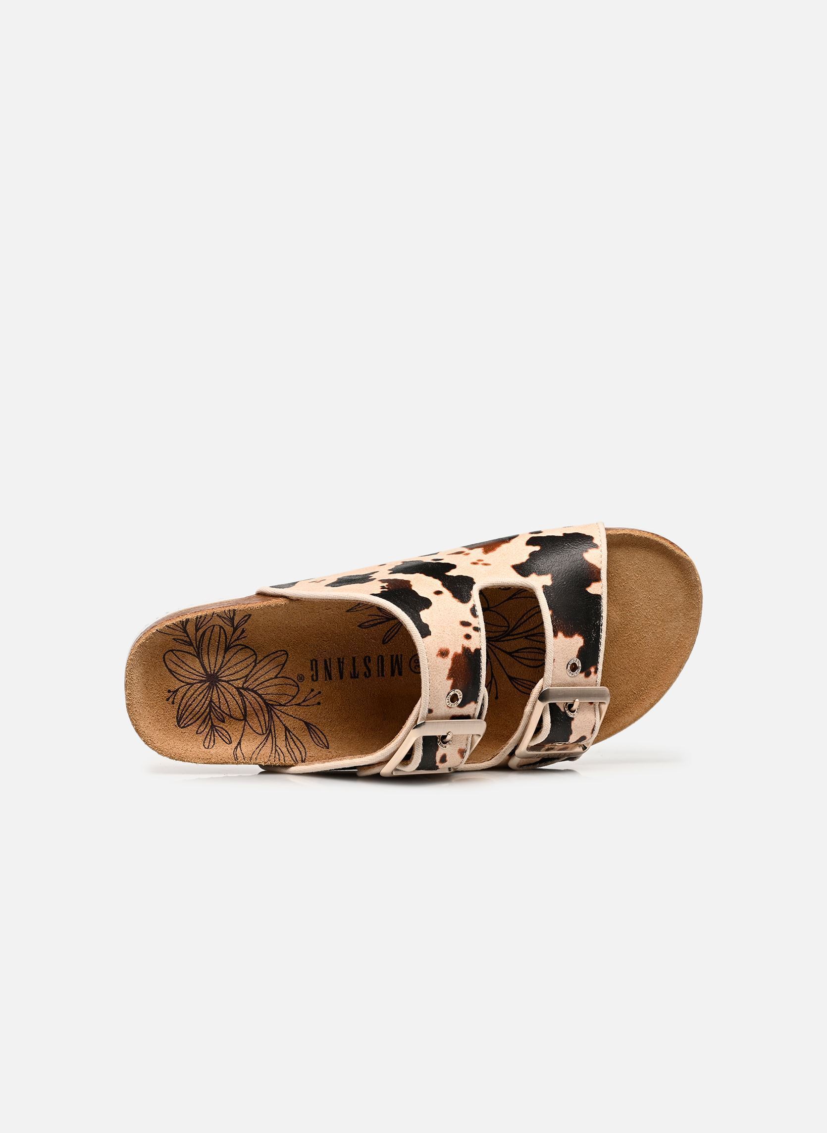 Pantoletten 26M0652003 damen mehrfarbig Mustang shoes Pantoletten 26M0652003 damen mehrfarbig Beige-Multi