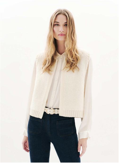 Caroll Gilets 252K-MDINO femme blanc