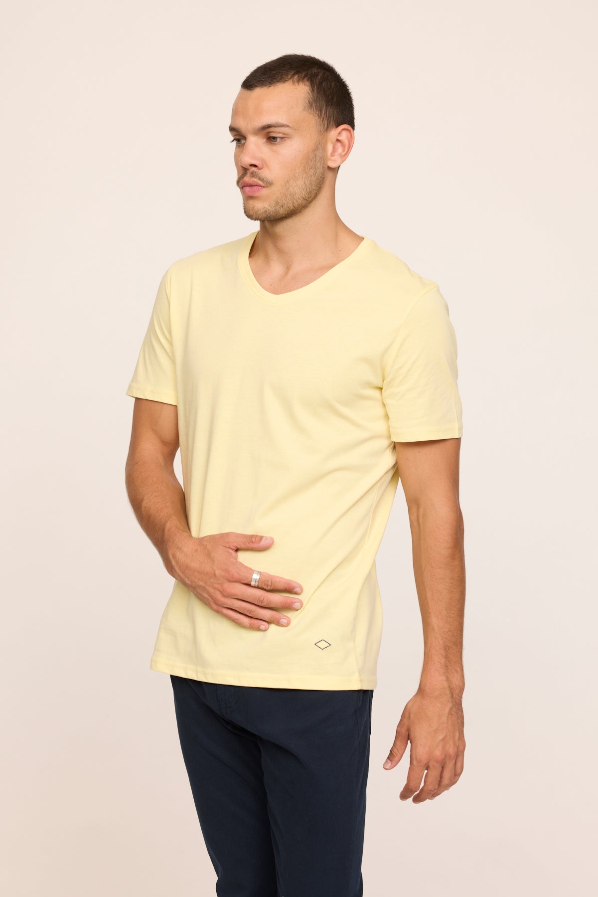 Tee-shirts 12275-Homme homme jaune Lee Cooper Tee-shirts 12275-Homme homme jaune Jaune clair