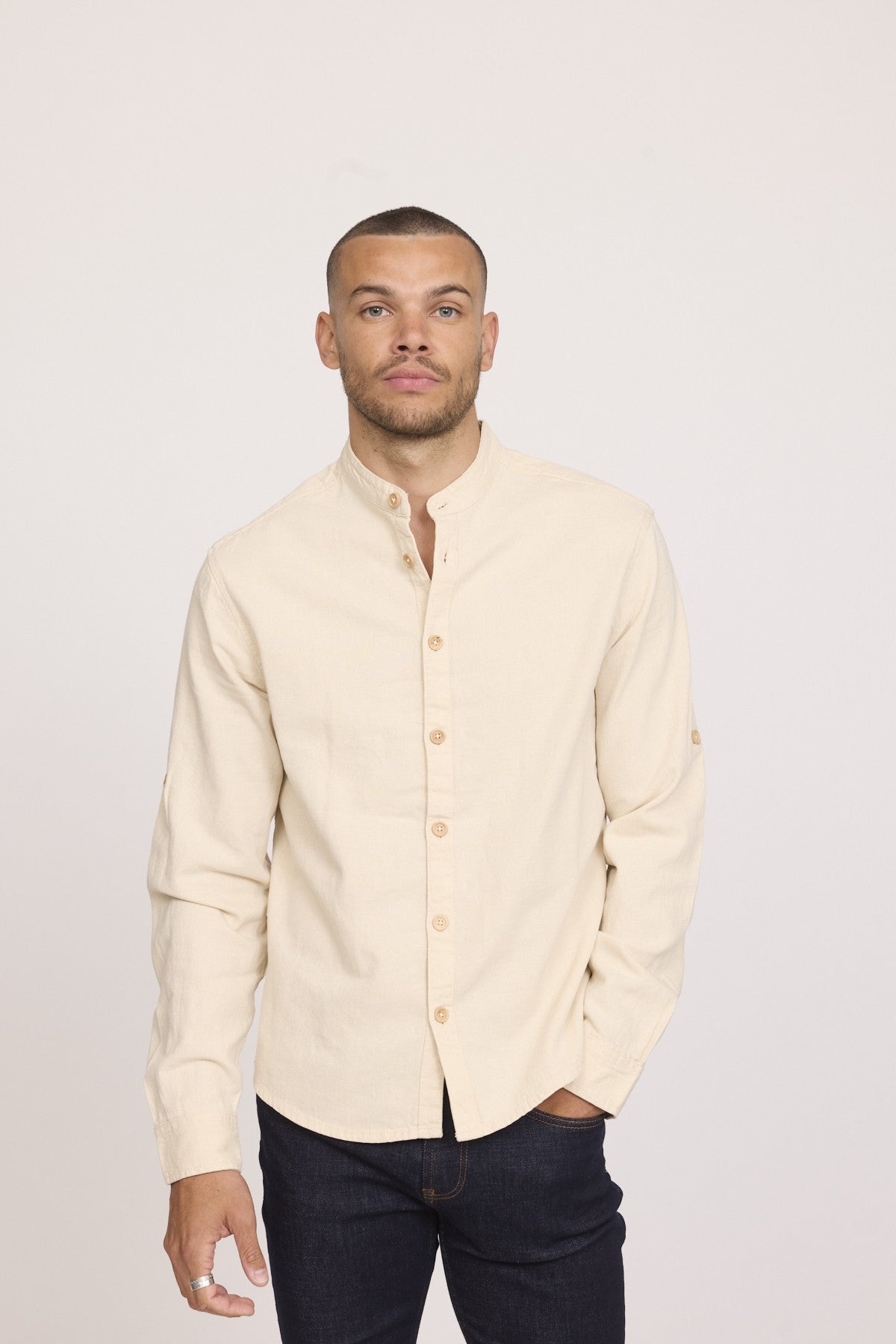 Chemises 12398-Homme homme beige Lee Cooper Chemises 12398-Homme homme beige Ivoire