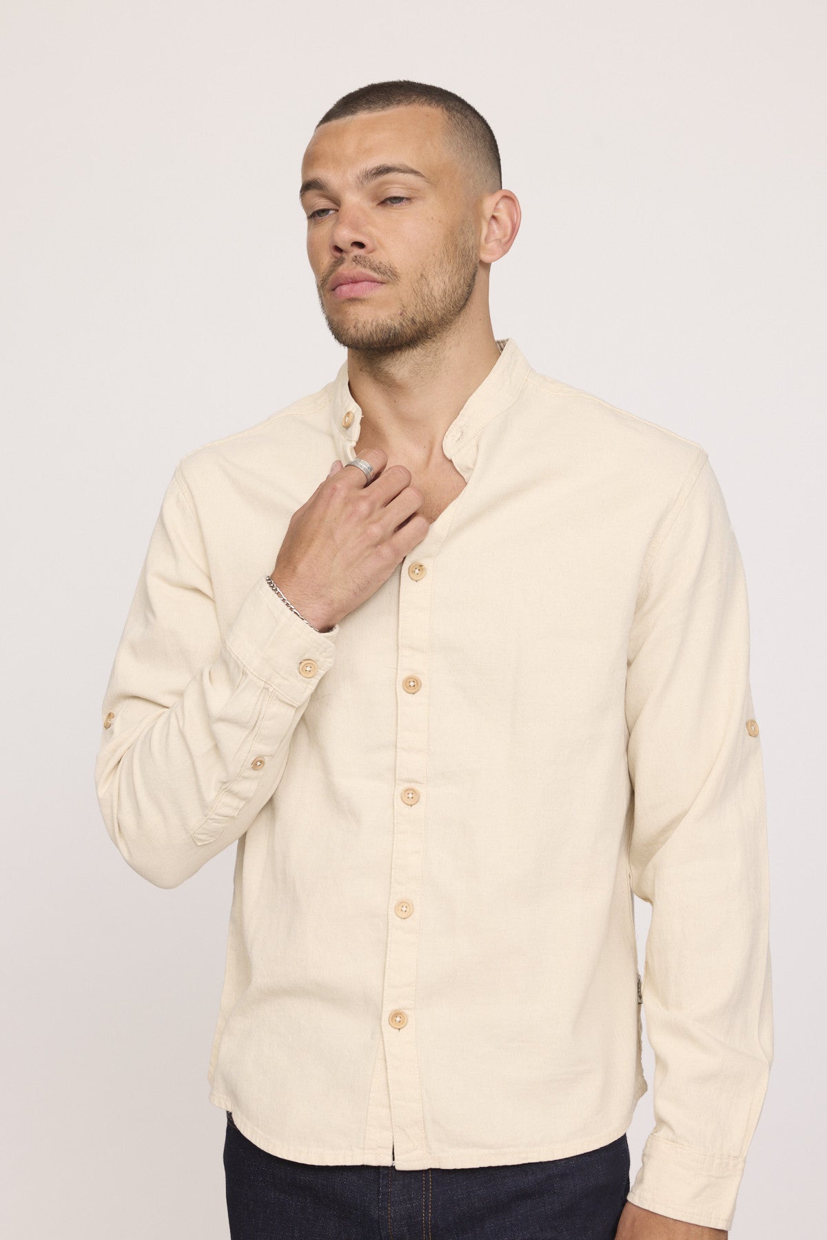 Chemises 12398-Homme homme beige Lee Cooper Chemises 12398-Homme homme beige Ivoire