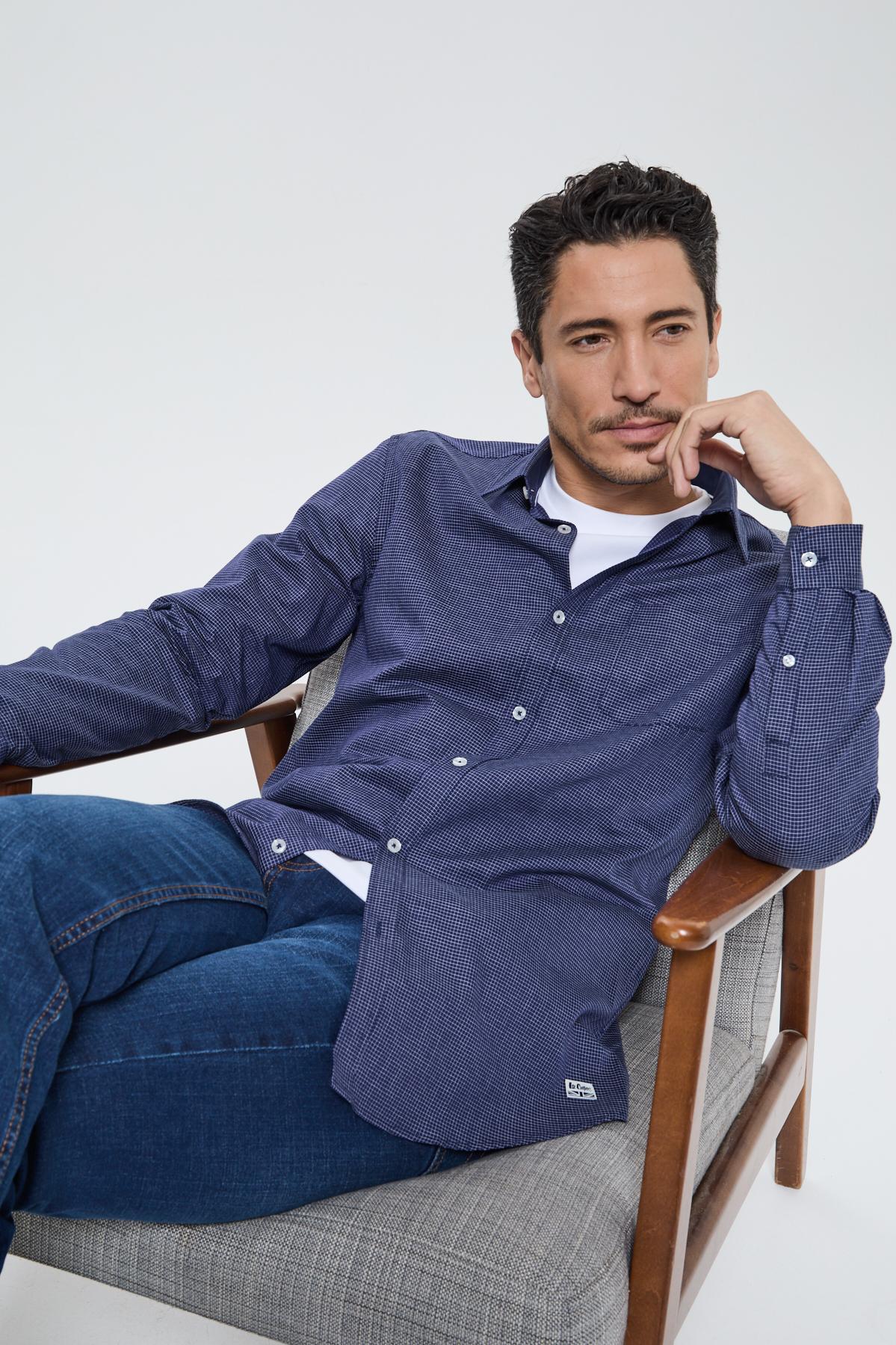 Chemisette Lee Cooper Pour Homme - Taille 4XL, Couleur Bleue, Coupe Régulière - Neuf Sans étiquettes, Prêt à Porter