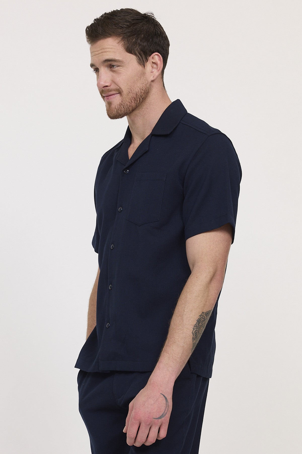 Chemise Holland Cooper Femme - Bleu Marine - Manches Courtes - 1/4 Zip - Occasion Bon état