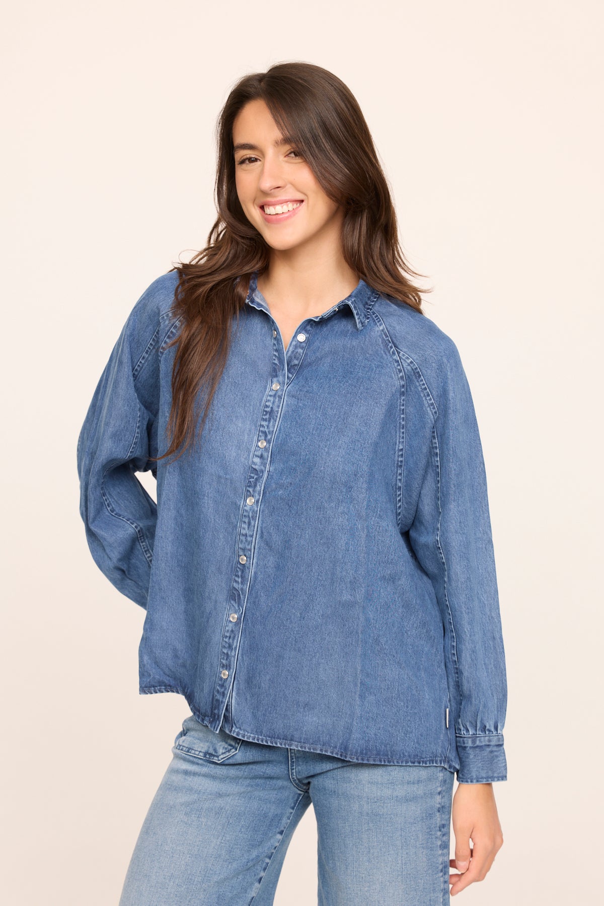 Chemises 12425-Femme femme bleu Lee Cooper Chemises 12425-Femme femme bleu Bleu