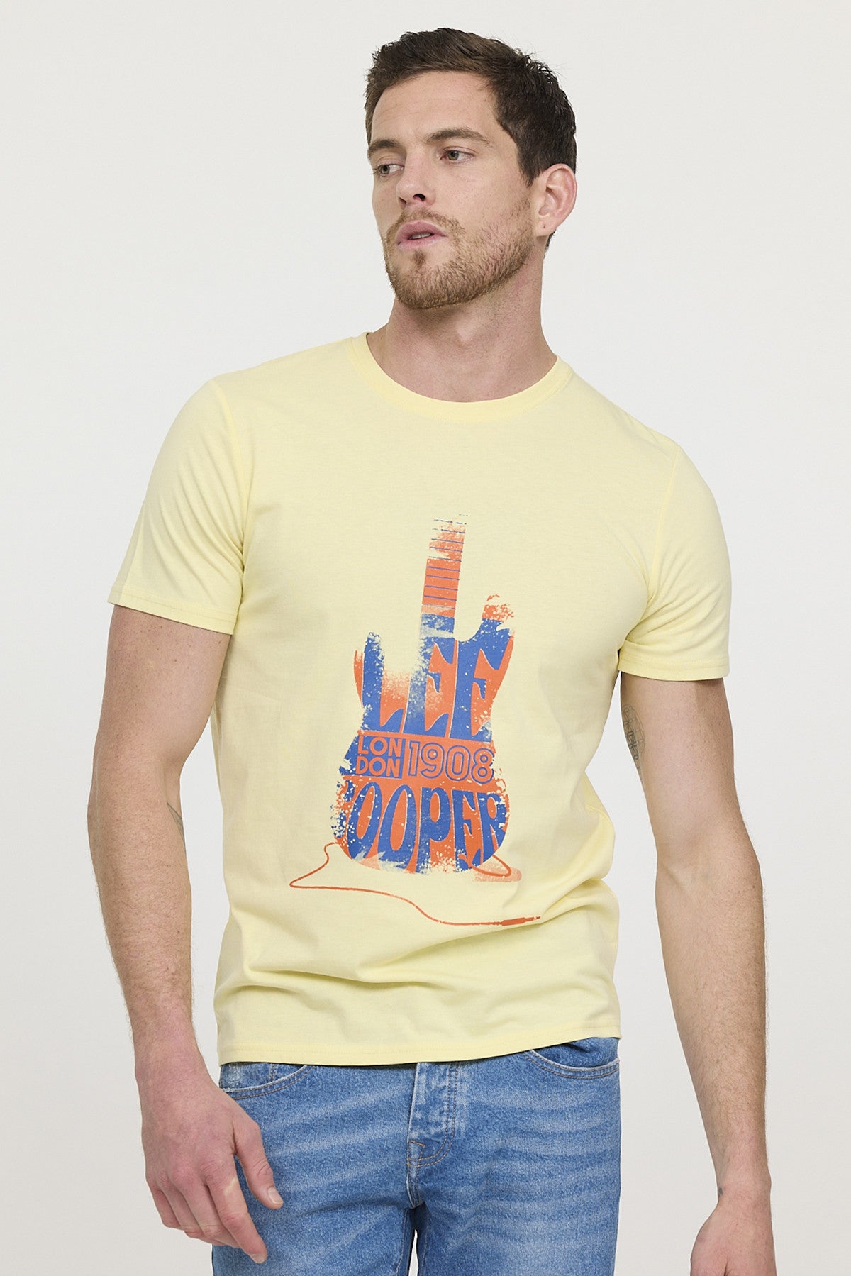 Tee-shirts 12276-Homme homme jaune Lee Cooper Tee-shirts 12276-Homme homme jaune Jaune