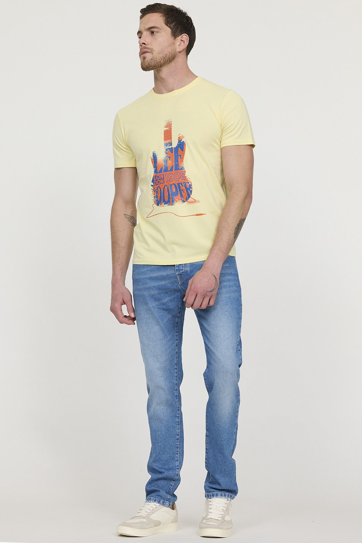 Tee-shirts 12276-Homme homme jaune Lee Cooper Tee-shirts 12276-Homme homme jaune Jaune