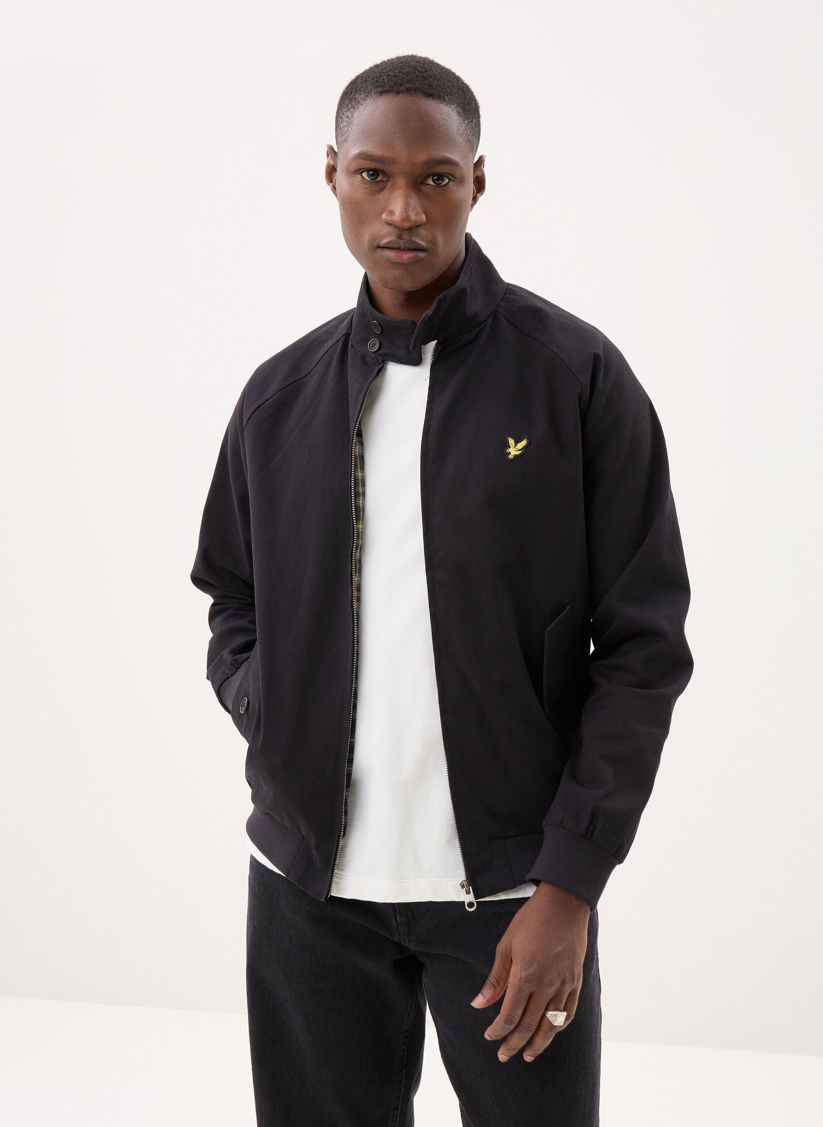 Windbreaker / Windjacken Cotton Harrington Jacket herren schwarz Lyle & Scott Windbreaker / Windjacken Cotton Harrington Jacket herren schwarz Jet black