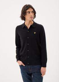Strickjacken und Westen Cotton Knitted Shirt herren schwarz