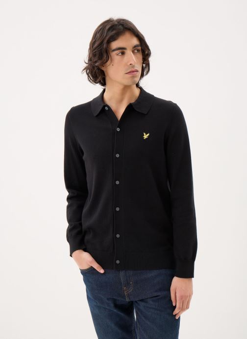 Lyle & Scott Strickjacken und Westen Cotton Knitted Shirt herren schwarz