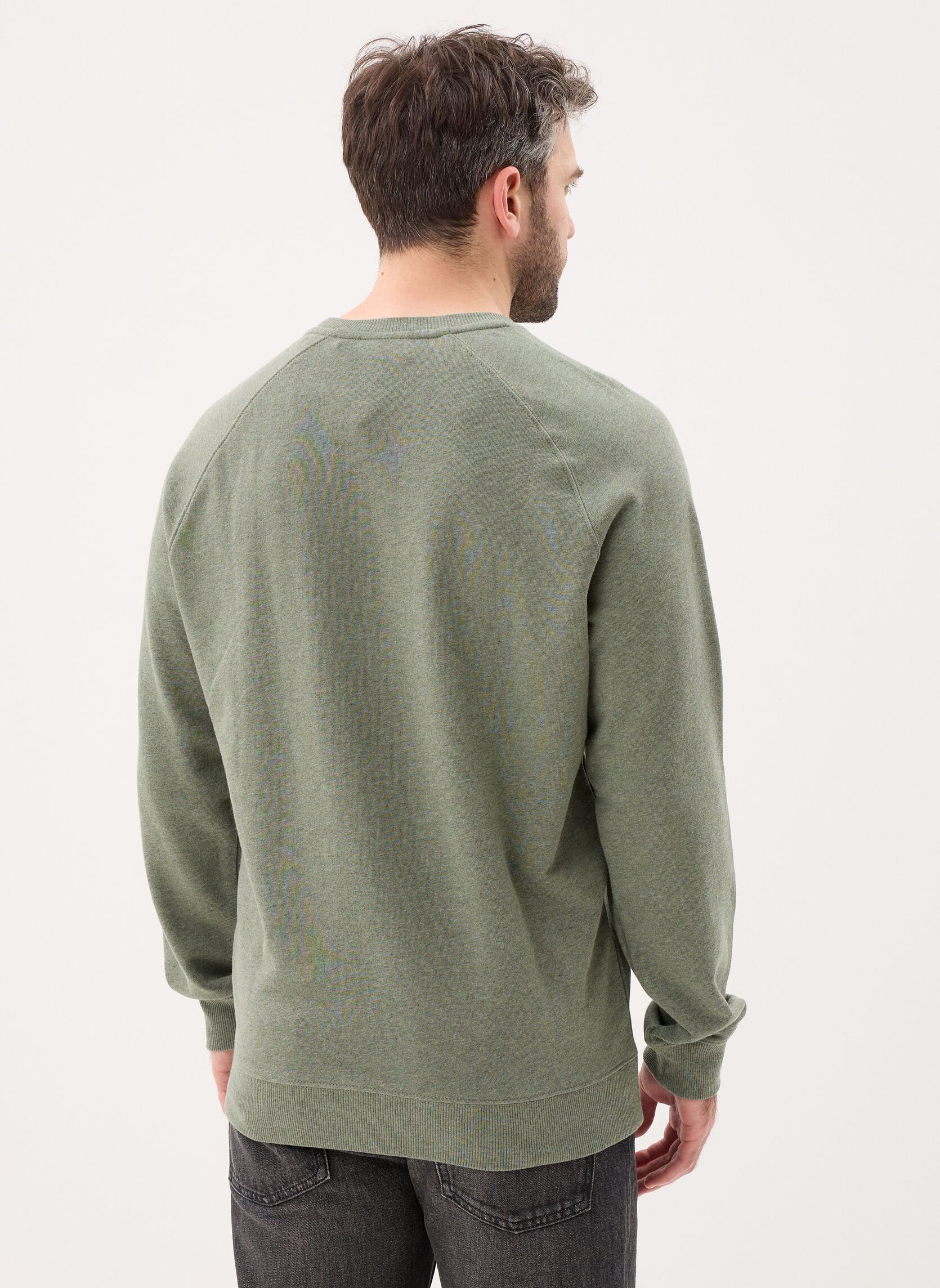 Sweats Tri-Marl Raglan Crew Neck Sweatshirt homme vert Lyle & Scott Sweats Tri-Marl Raglan Crew Neck Sweatshirt homme vert Khaki Tri Marl