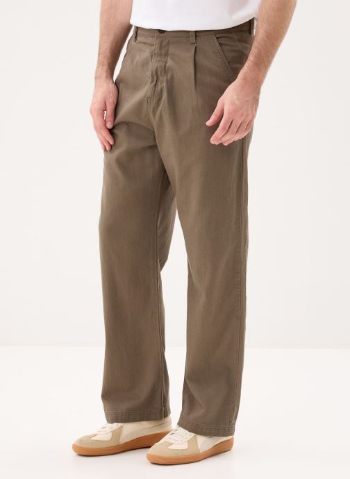 Lyle & Scott Straight Leg Hosen Enzyme Wash Pleated Trouser herren braun