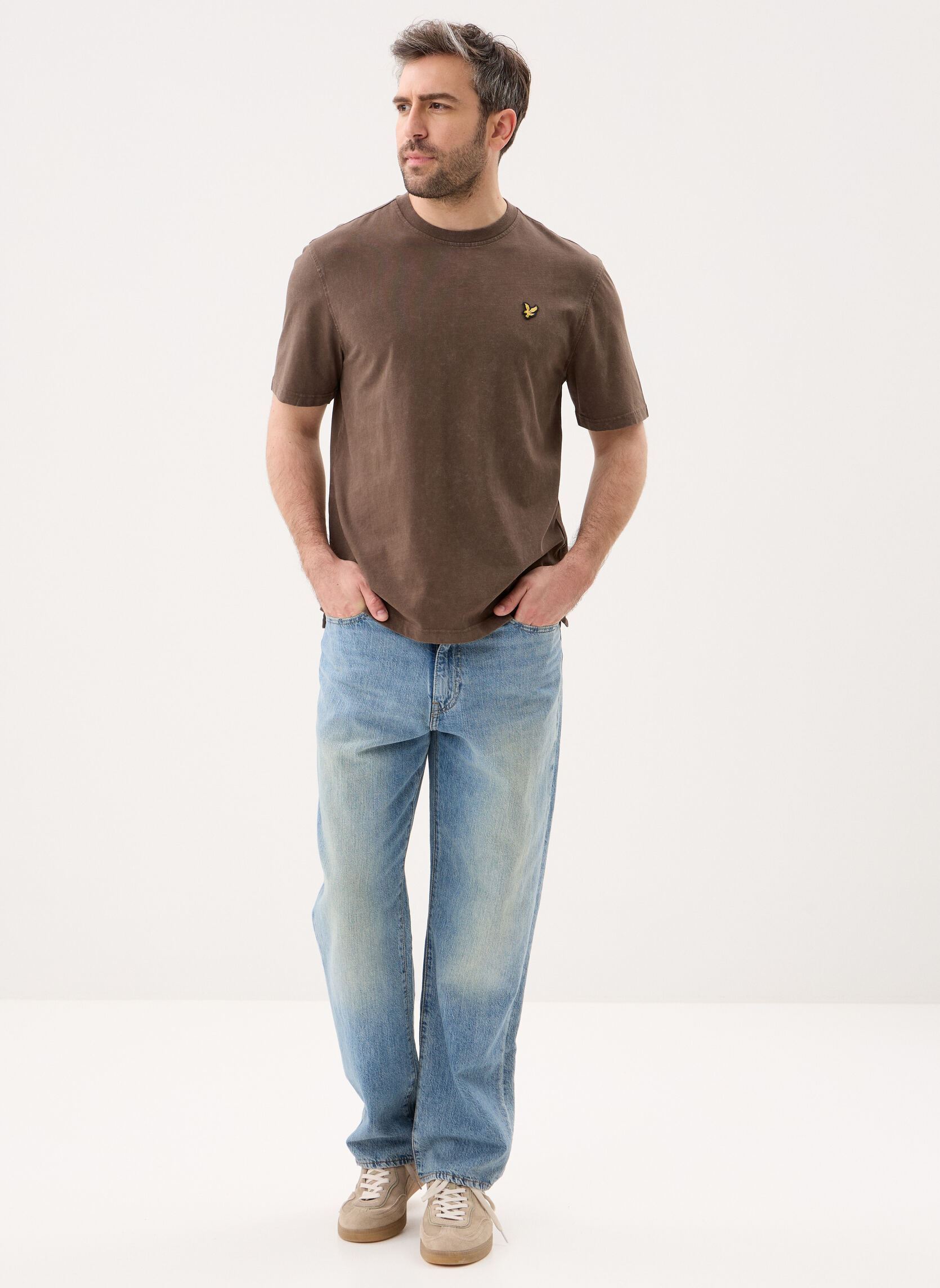T-Shirts Heavy Laundered T-Shirt herren schwarz Lyle & Scott T-Shirts Heavy Laundered T-Shirt herren schwarz Soft black