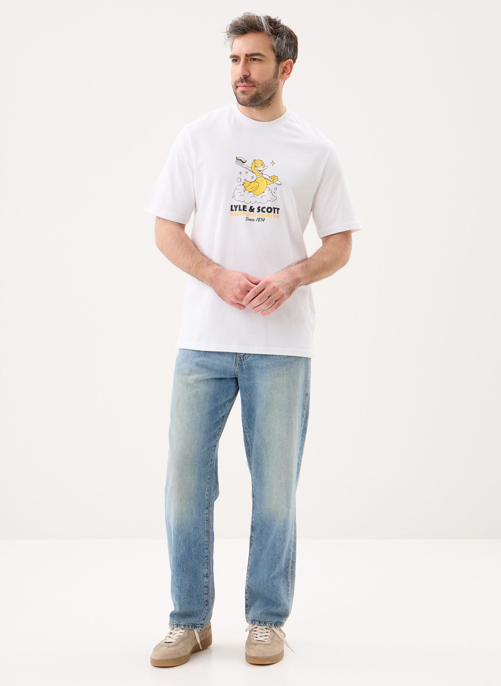 Tee-shirts Rubber Duck Graphic T-Shirt homme blanc Lyle & Scott Tee-shirts Rubber Duck Graphic T-Shirt homme blanc White