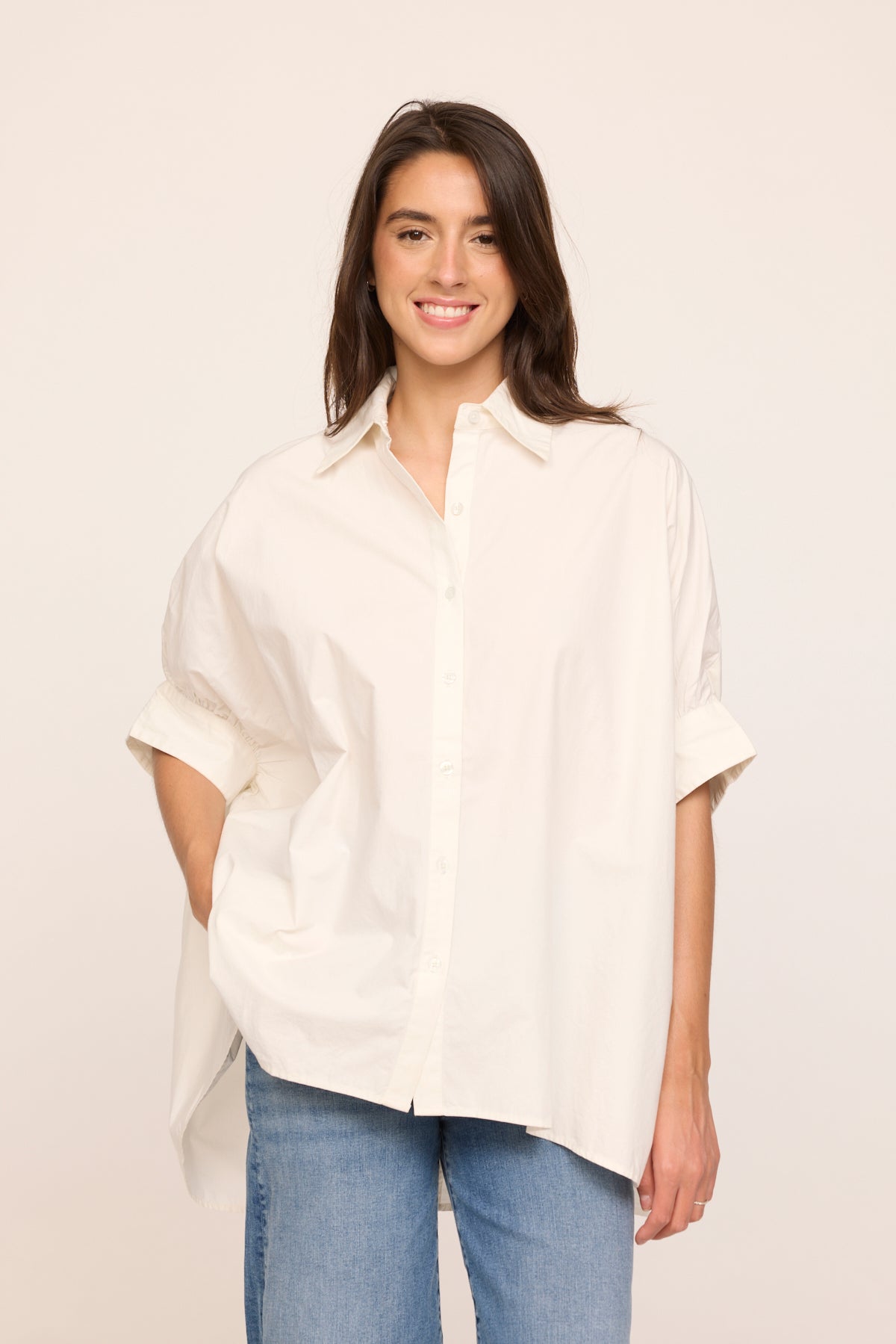 Chemise à manches longues, semi-transparente bleu Molly Bracken | La Redoute