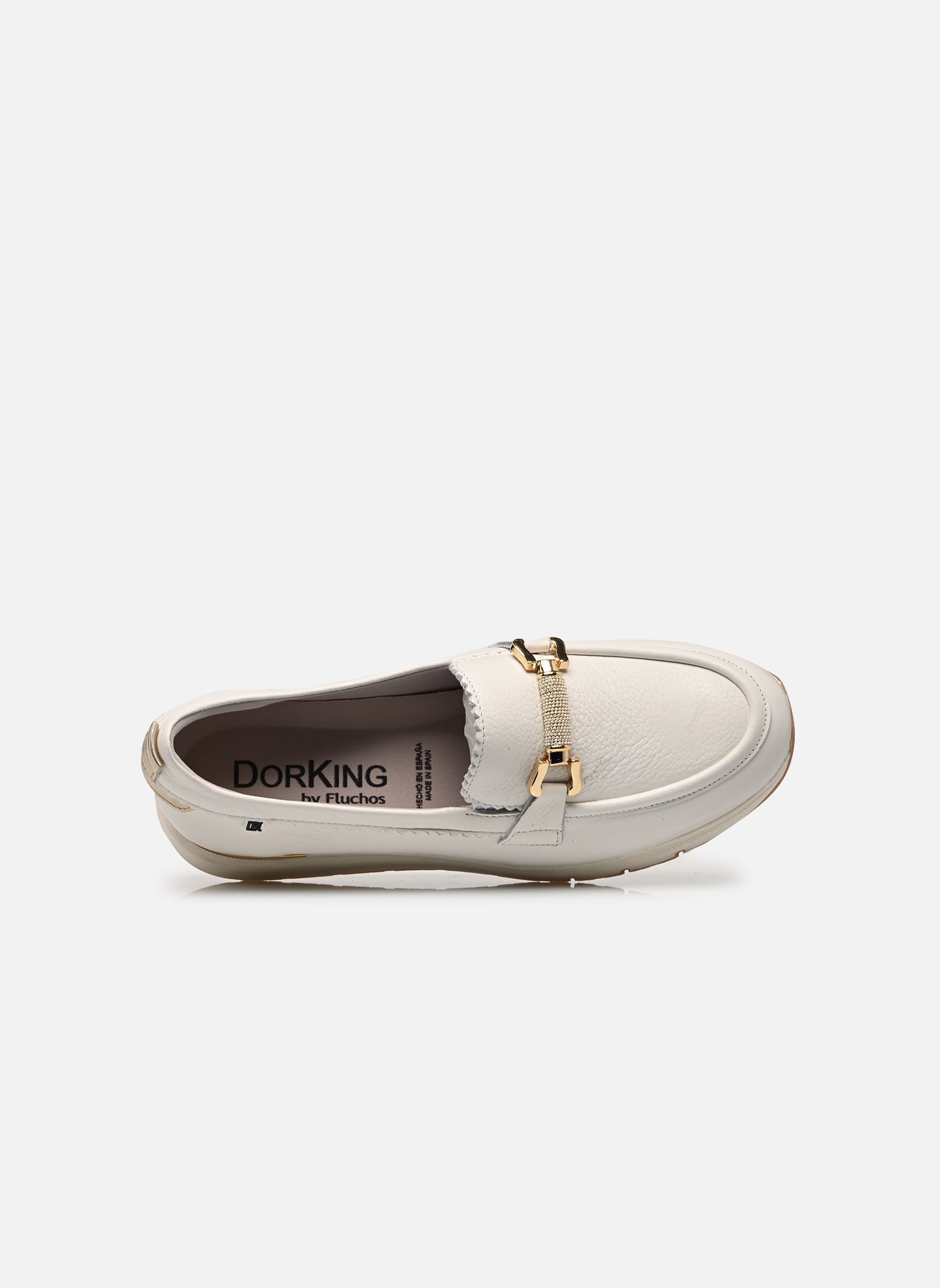Mocassins SERENA D9655 dames wit Dorking Mocassins SERENA D9655 dames wit INDIOS+LAMINADO BLANCO + PLATI