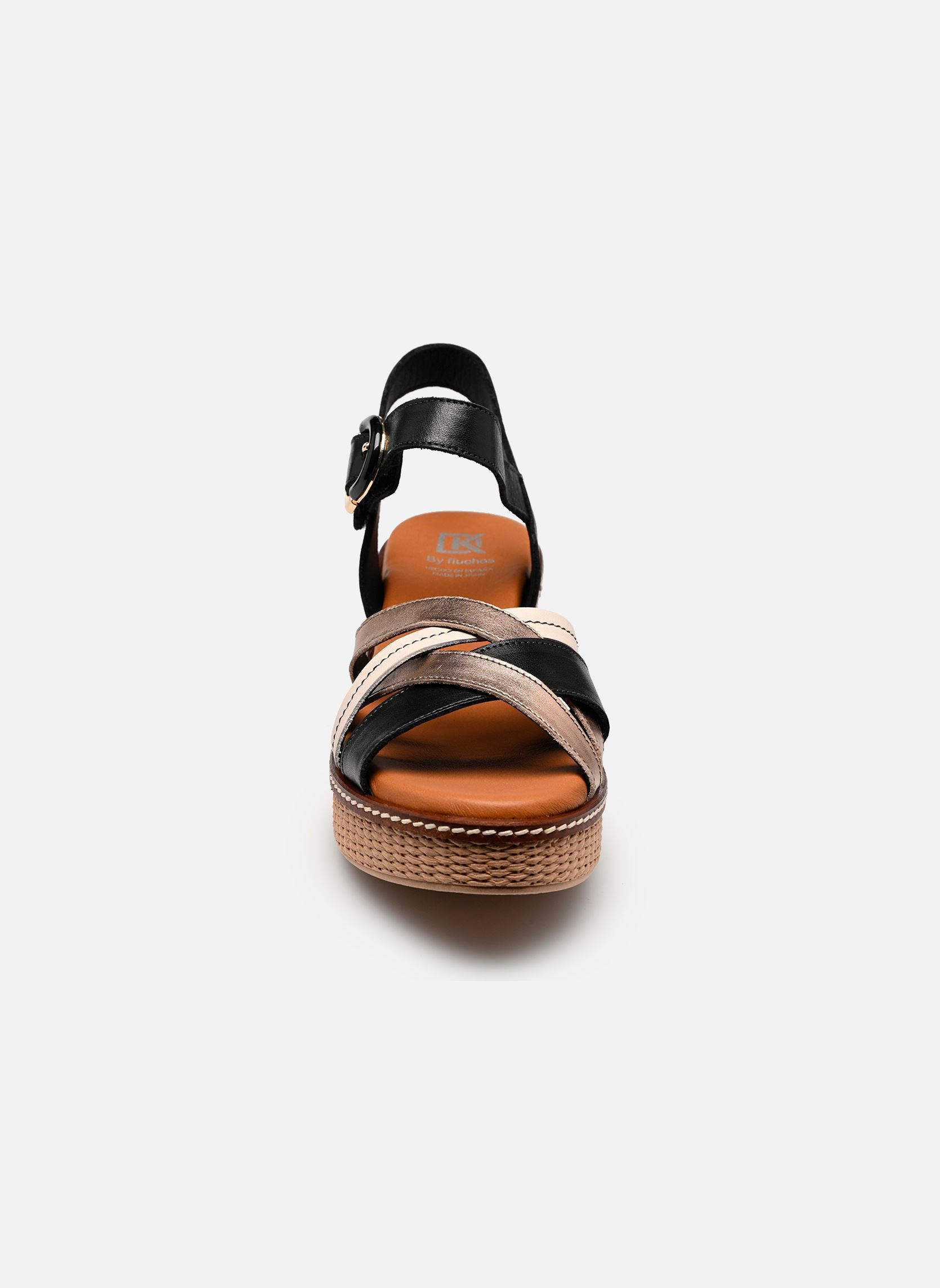Sandales compensées et plateformes NIDO D9639 femme noir Dorking Sandales compensées et plateformes NIDO D9639 femme noir TIBET+LAMIN+TIBET NEGRO + CAVA